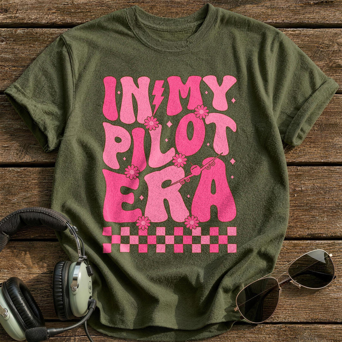 In My Pilot Era T-Shirt - Military Green