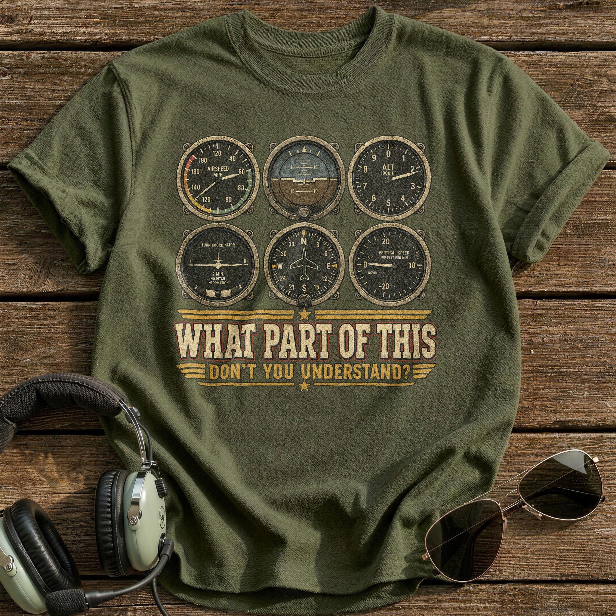 Instrument Panel Literacy T-Shirt - Military Green
