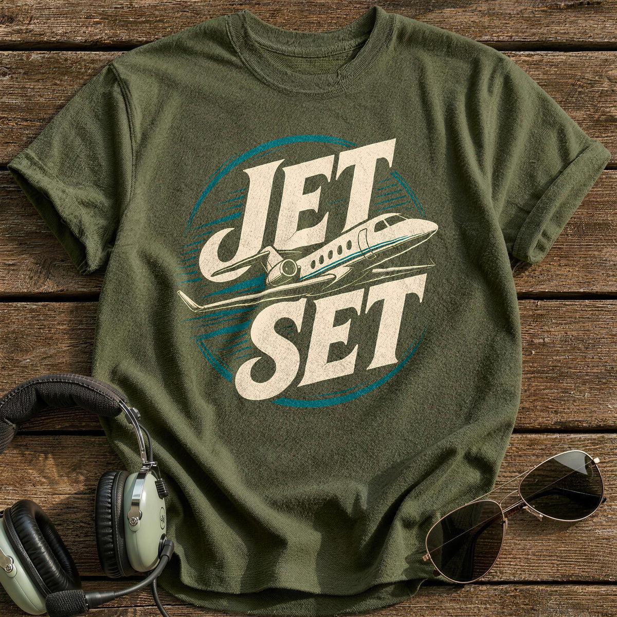 Jet Set Soul T-Shirt - Military Green