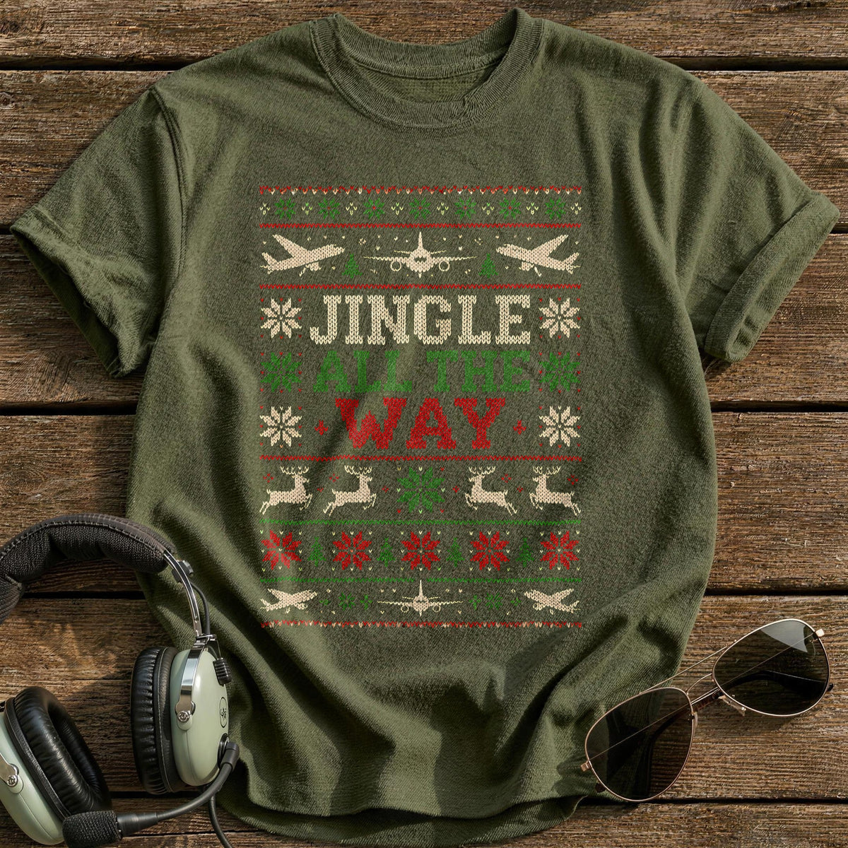 Jingle All The Way 75 T-Shirt - Military Green