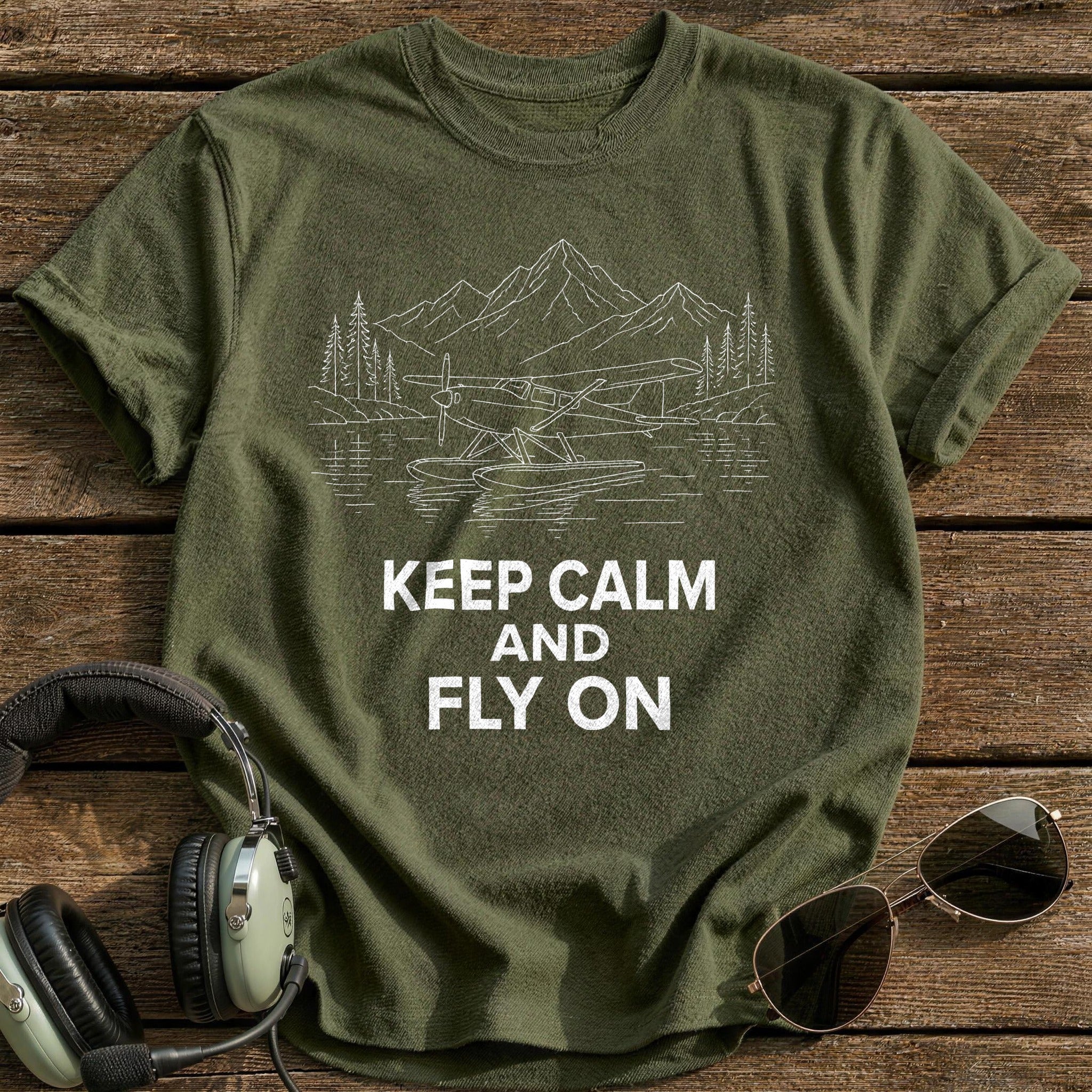 Keep Calm And Fly On 83 T-Shirt - Military Green