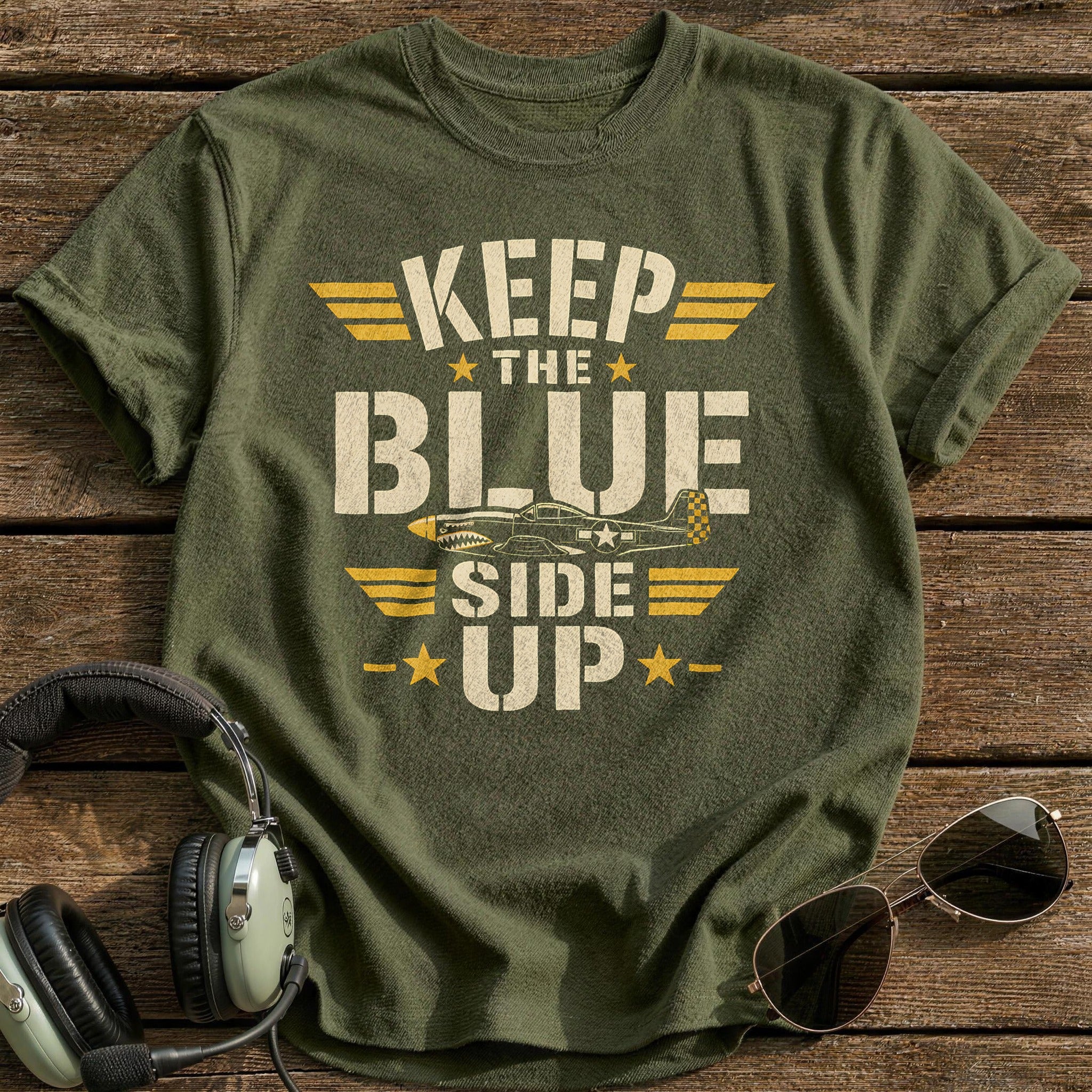 Keep The Blue Side Up - Military Green