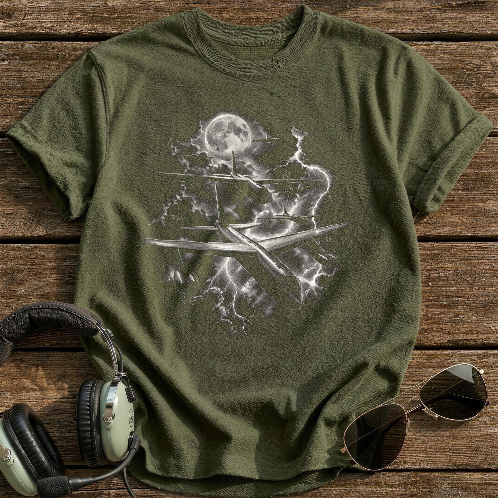 Lightning Storm Flight T-Shirt - Military Green