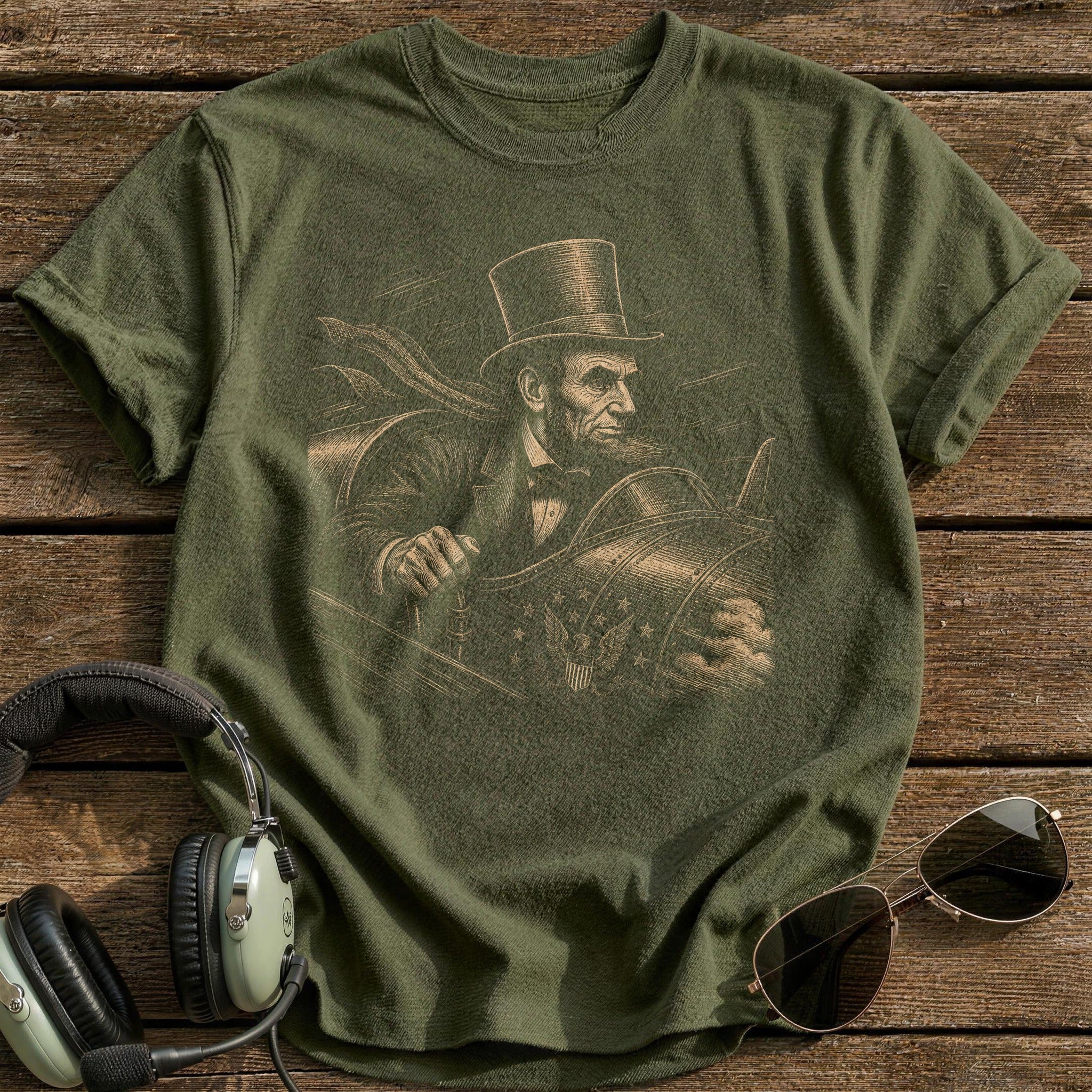 Lincoln Takes Flight T-Shirt - Military Green