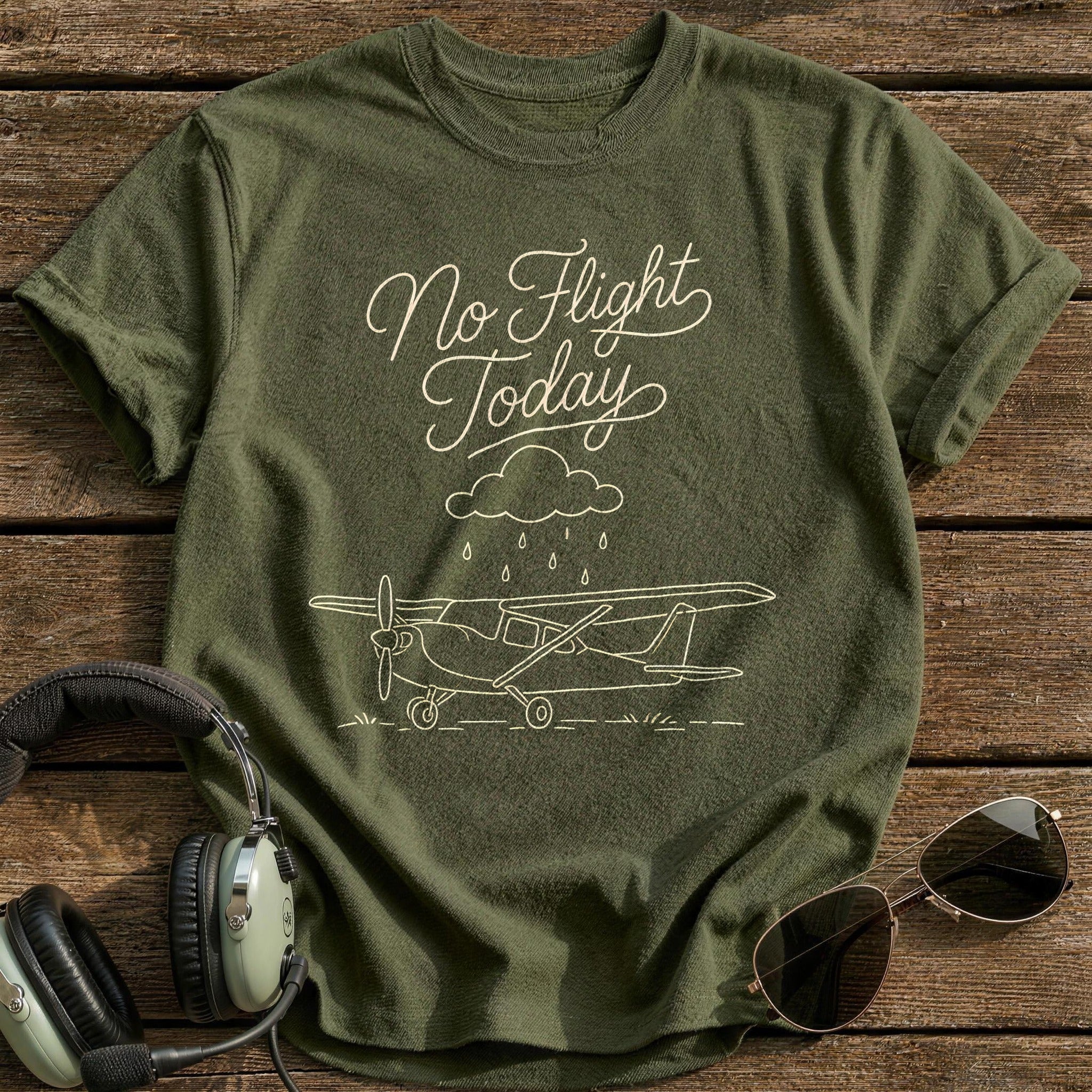 Line Art No Flight Today 38 - Military Green