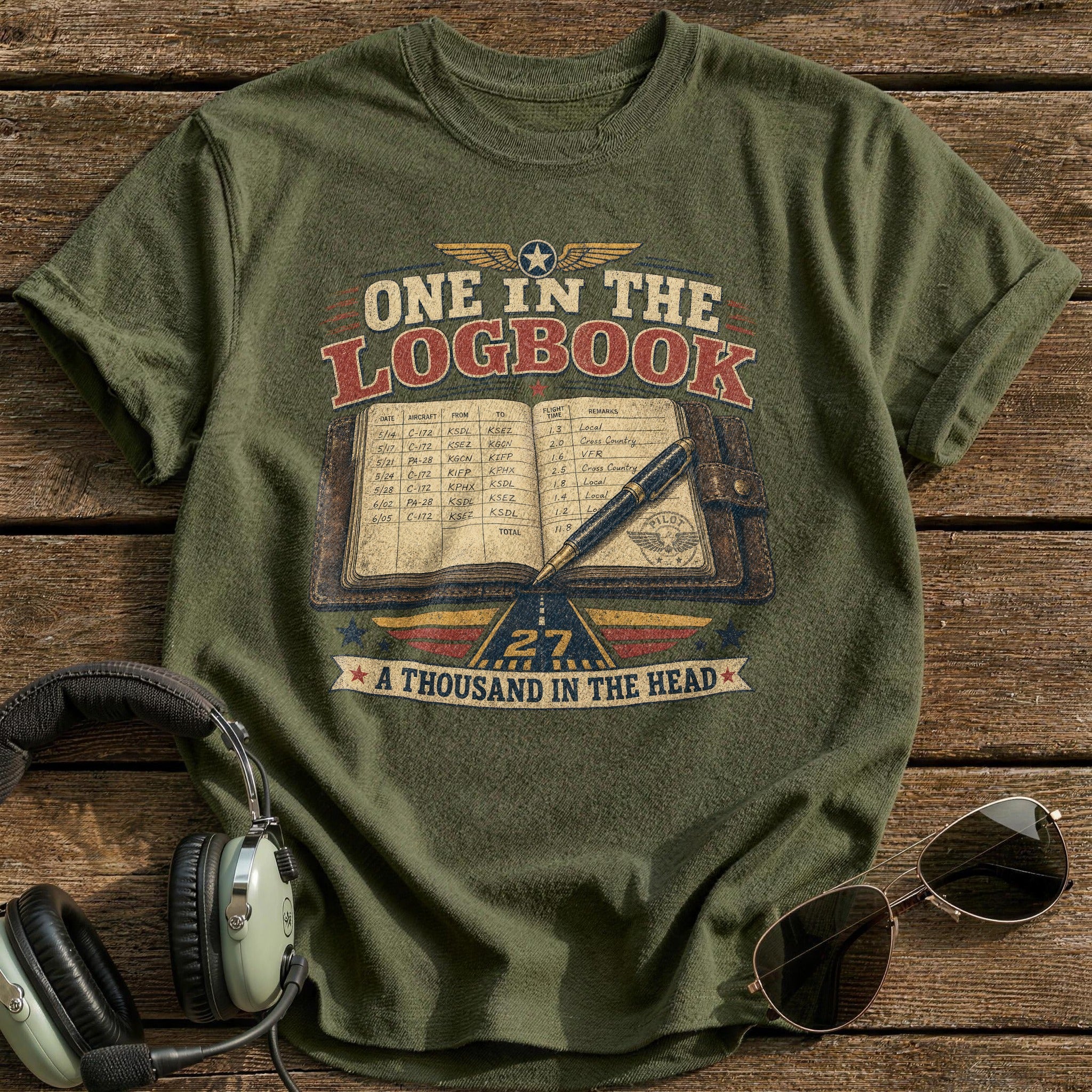 Logbook Legend T-Shirt - Military Green
