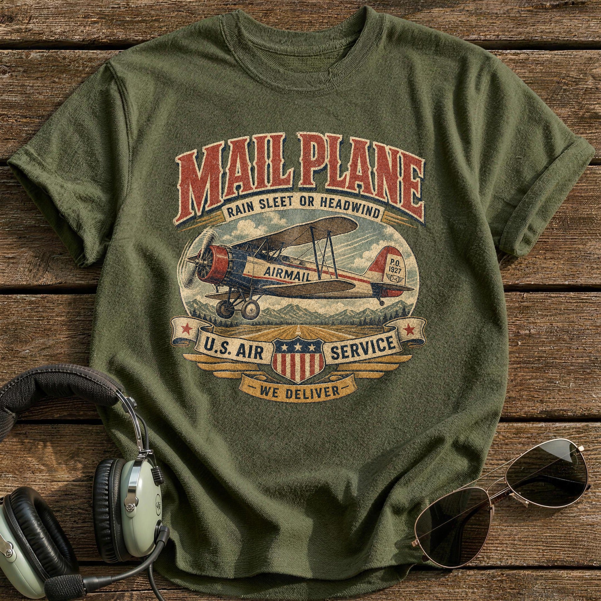 Mail Run Weathered T-Shirt - Military Green