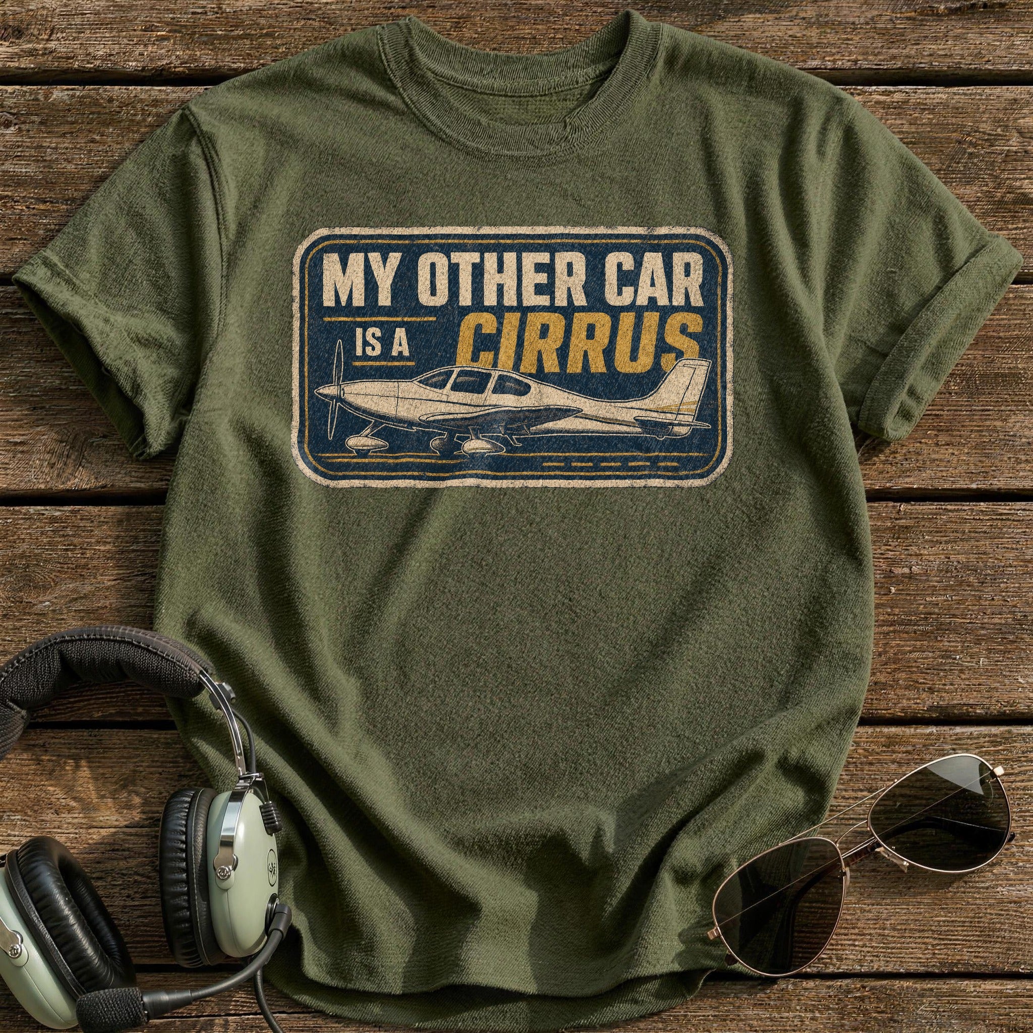 My Other Car Flies T-Shirt - Military Green
