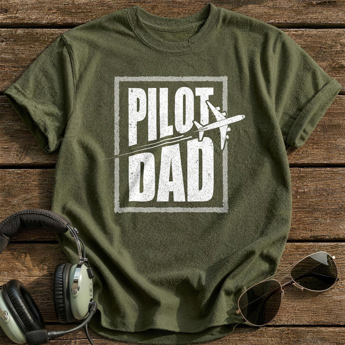 Pilot Dad T-Shirt - Military Green