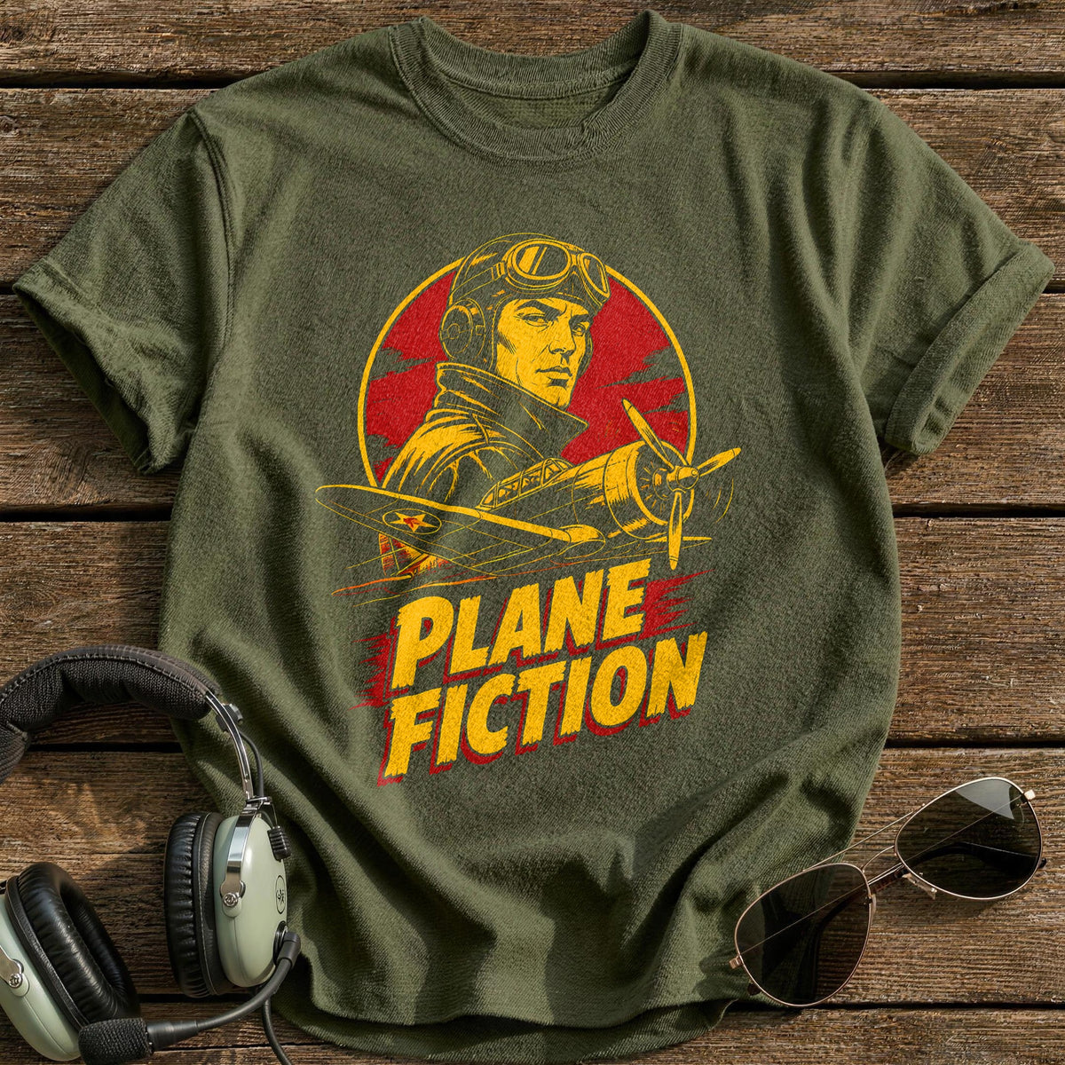 Plane Fiction T-Shirt - Military Green