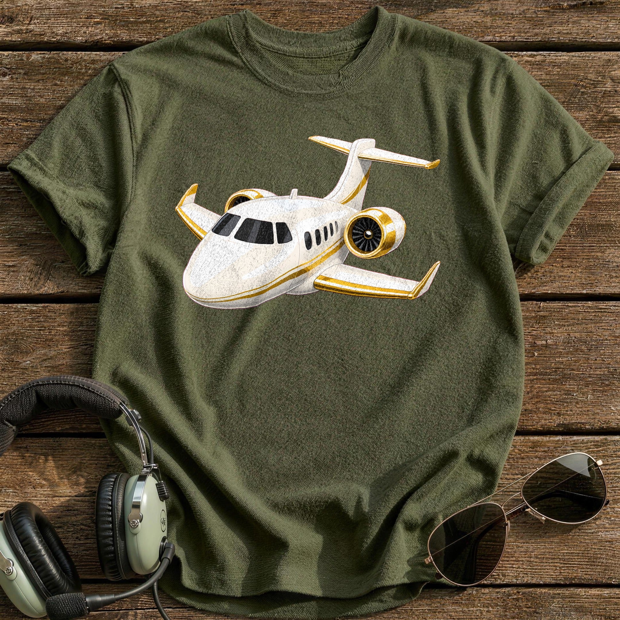 Privatejet 74 T-Shirt - Military Green