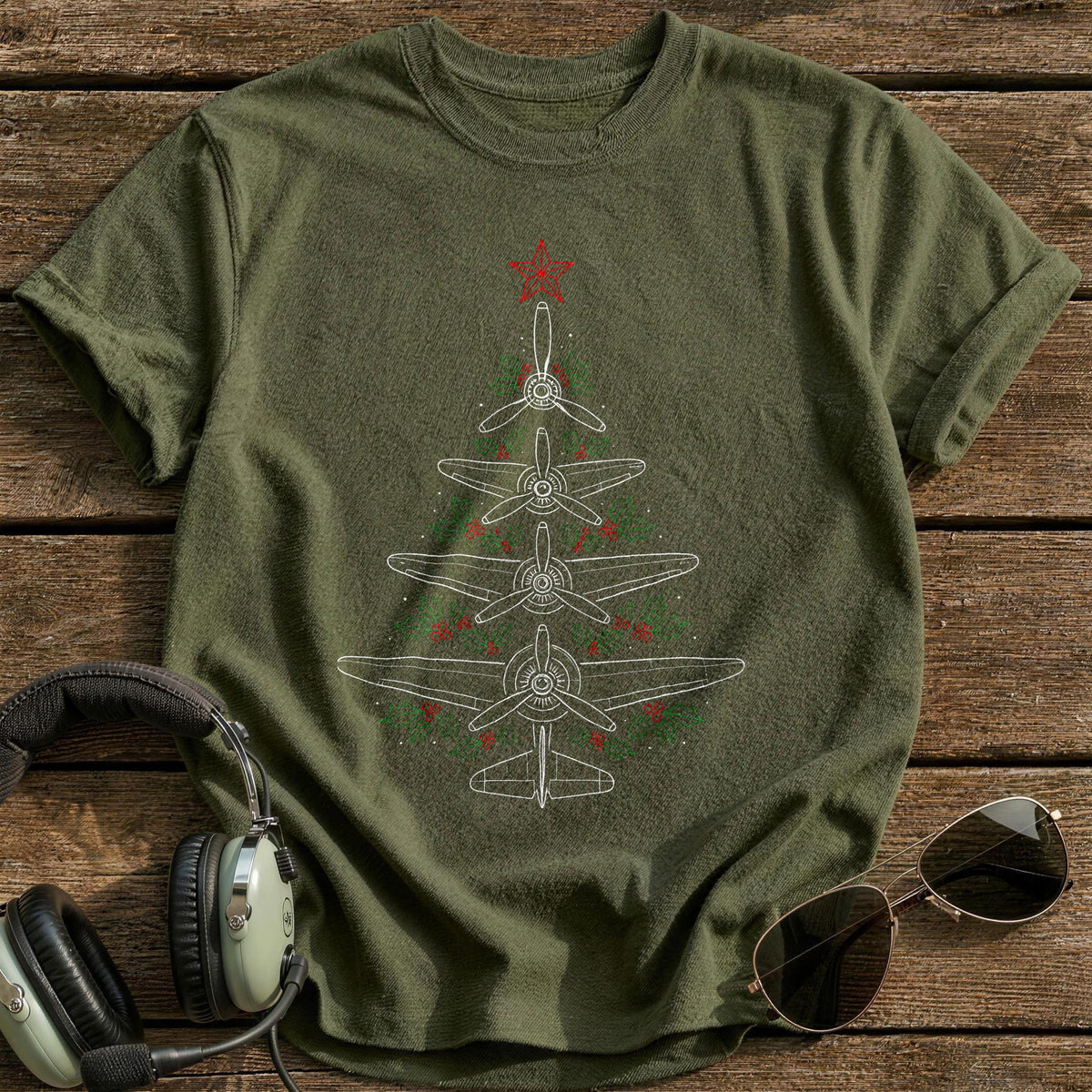 Props Wings Tree 75 T-Shirt - Military Green