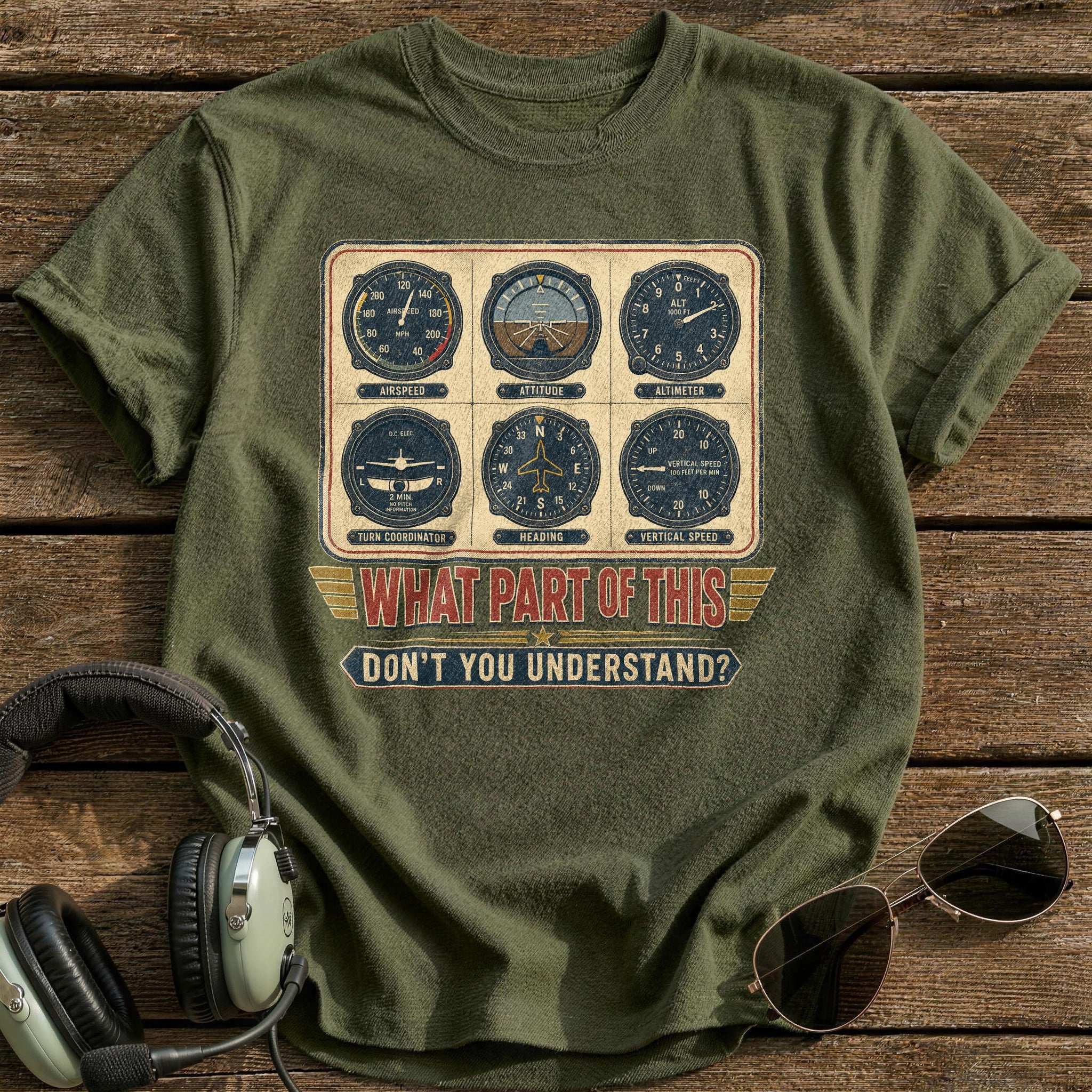 Read the Gauges T-Shirt - Military Green