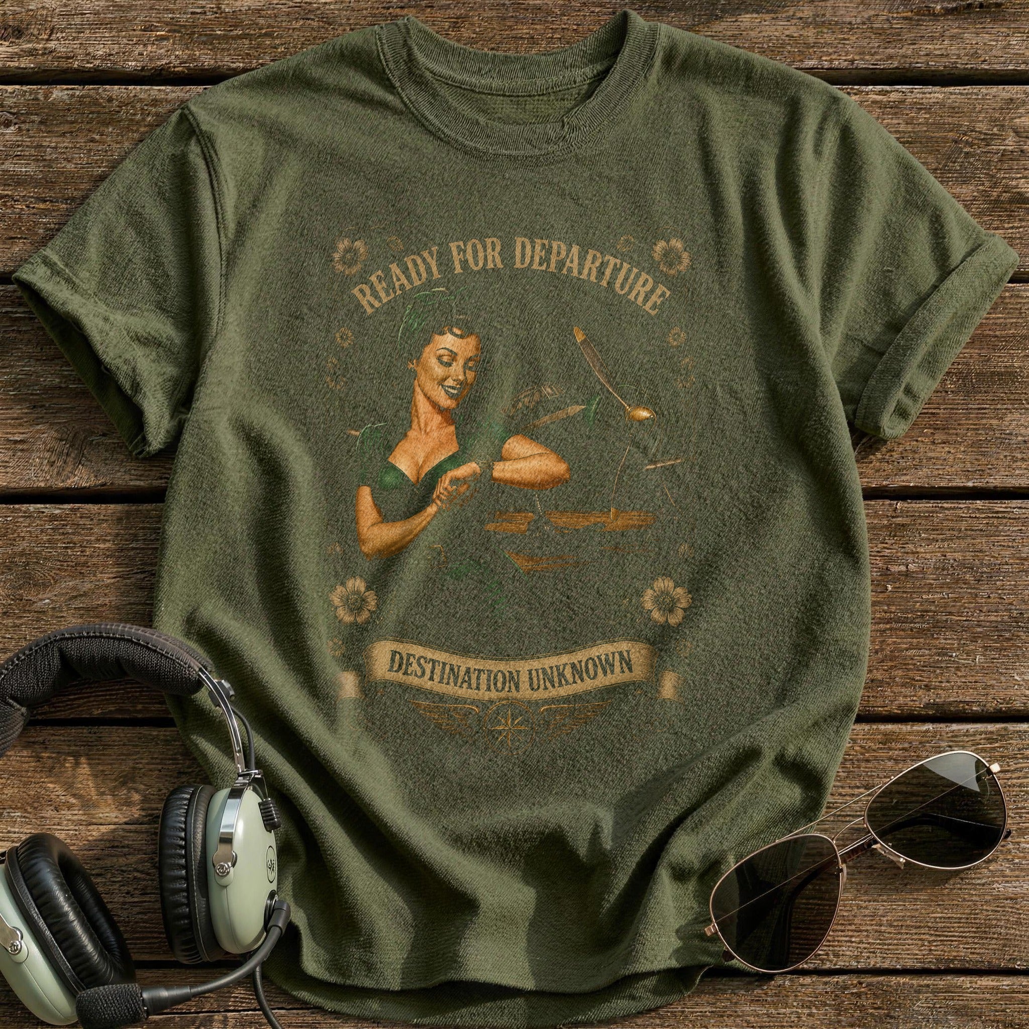 Ready For Departure T-Shirt - Military Green