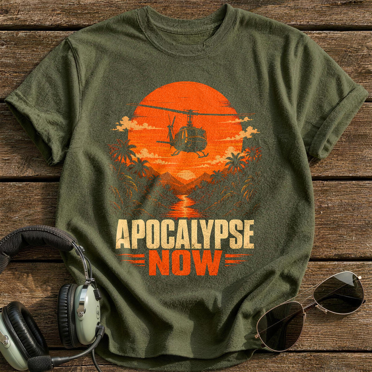Rescue Sunset T-Shirt - Military Green