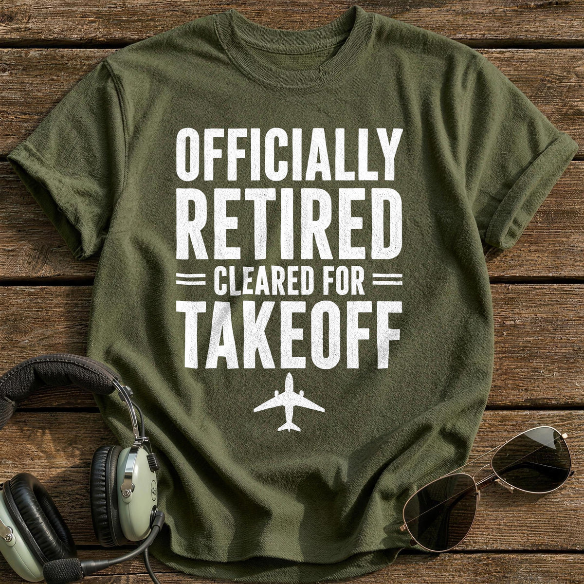 Retired Cleared Takeoff 25 T-Shirt - Military Green