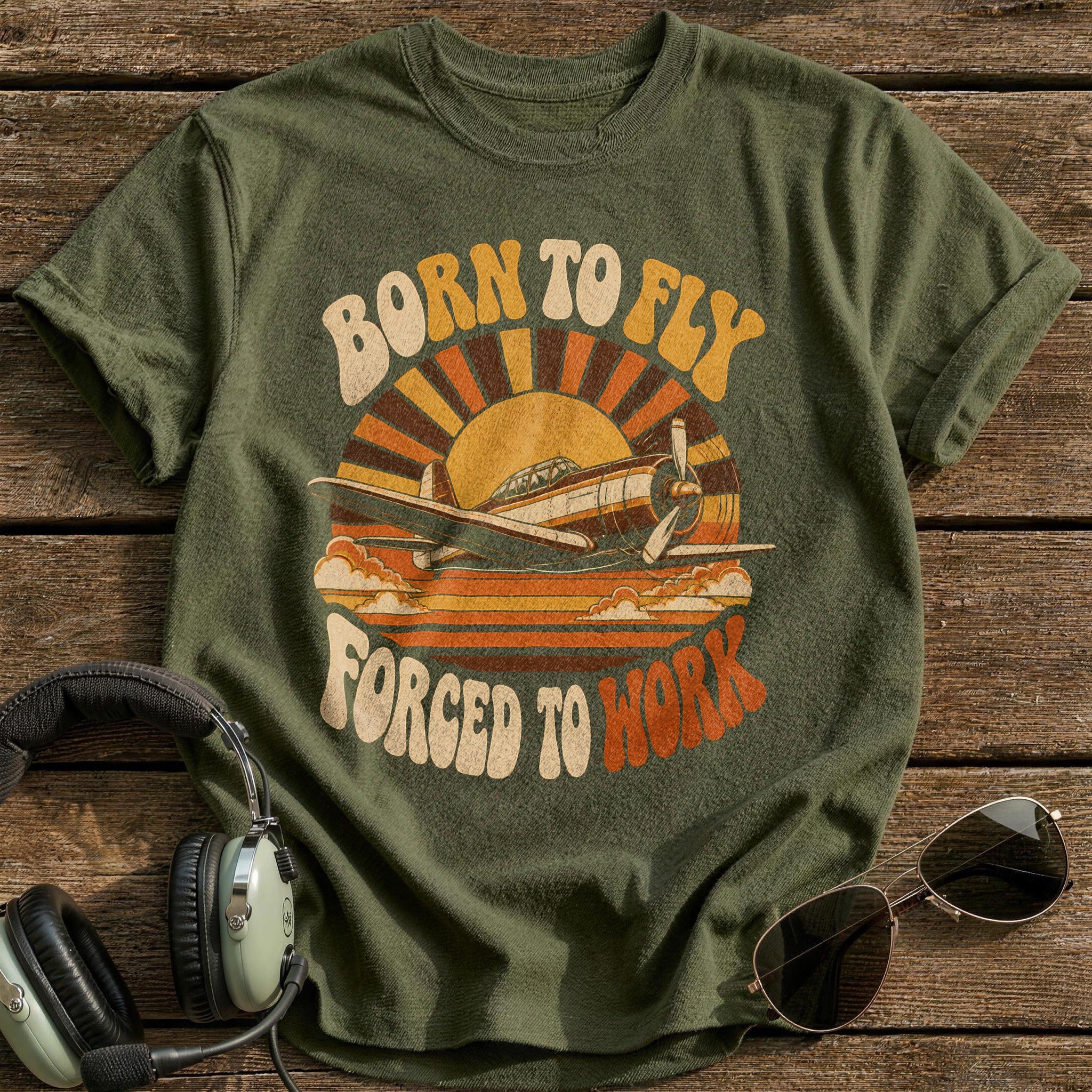 Retro 70s Groovy 26 - Military Green