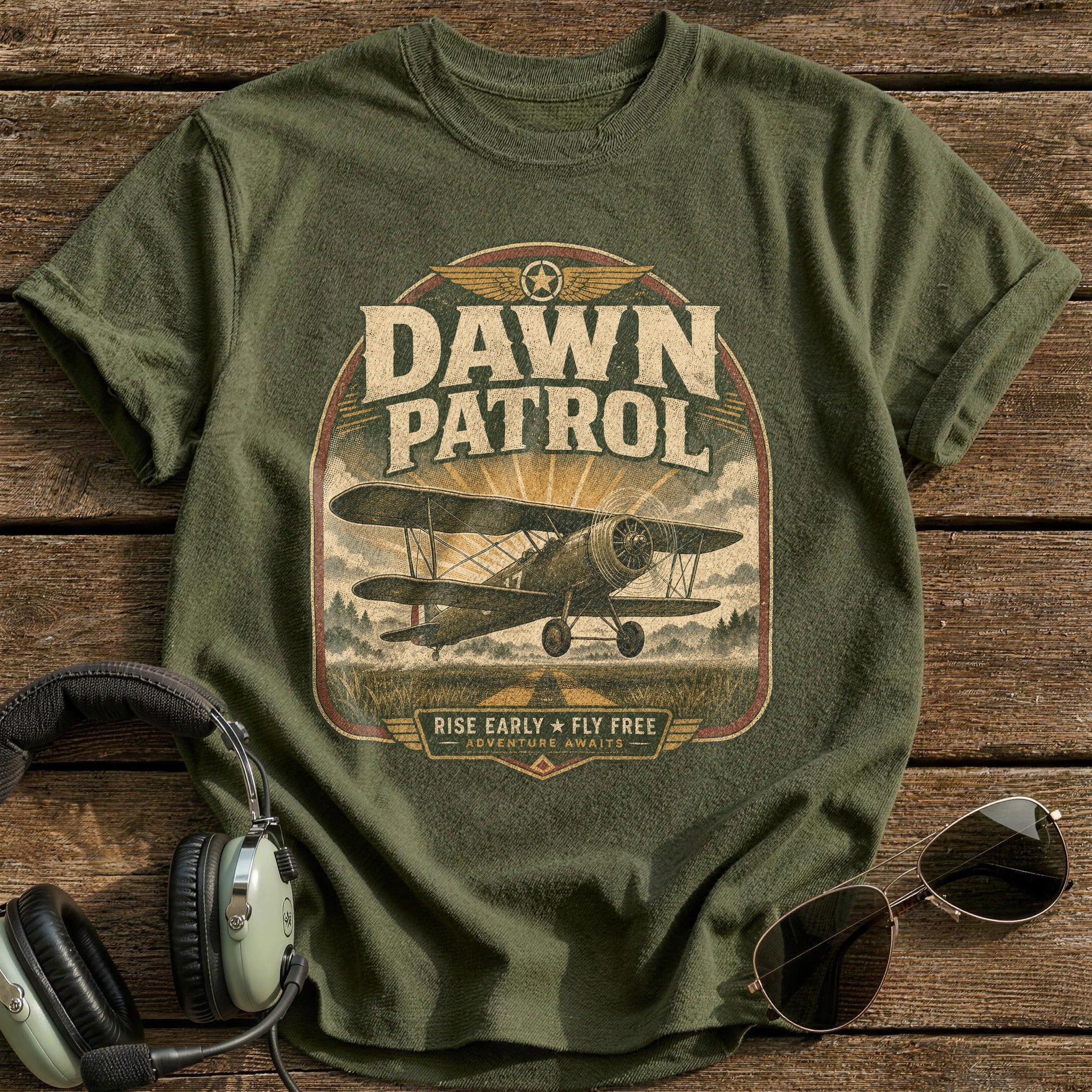 Rise Early Fly Free T-Shirt - Military Green
