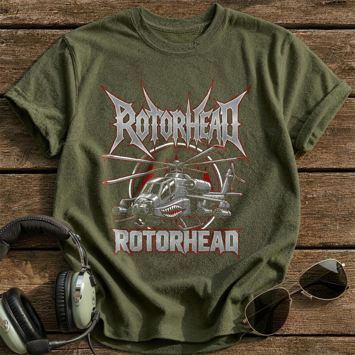 Rotor Rebellion T-Shirt - Military Green
