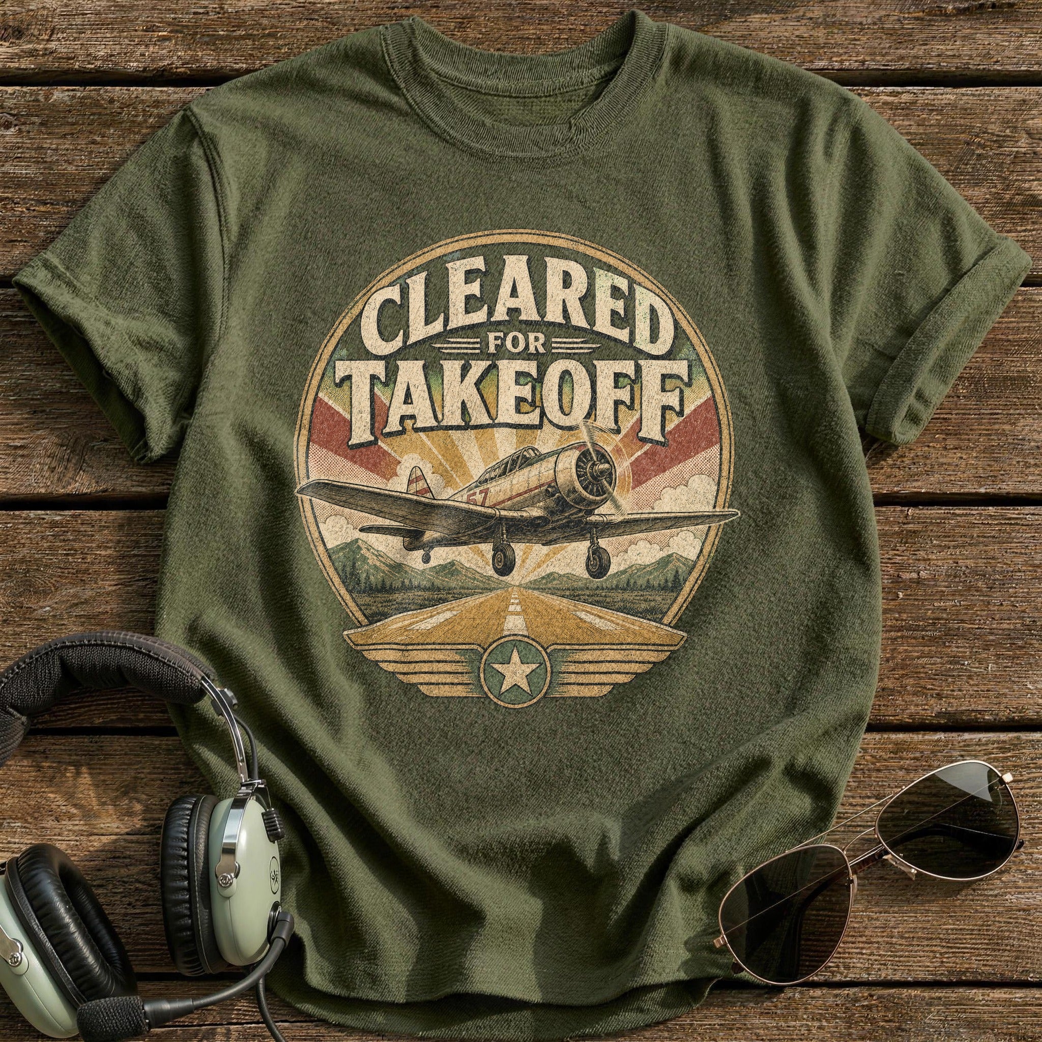 Runway Clear T-Shirt - Military Green