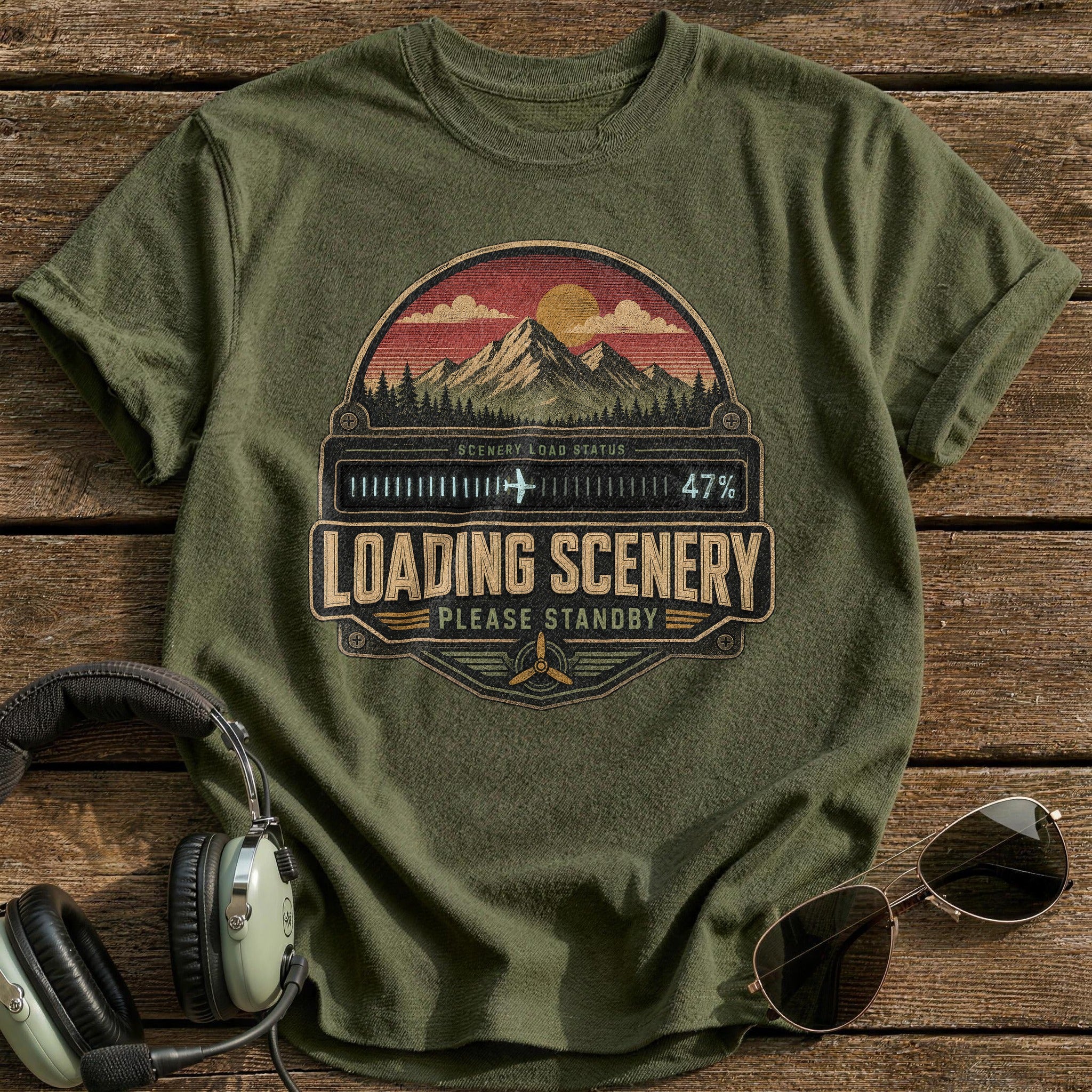 Scenery Load Status T-Shirt - Military Green