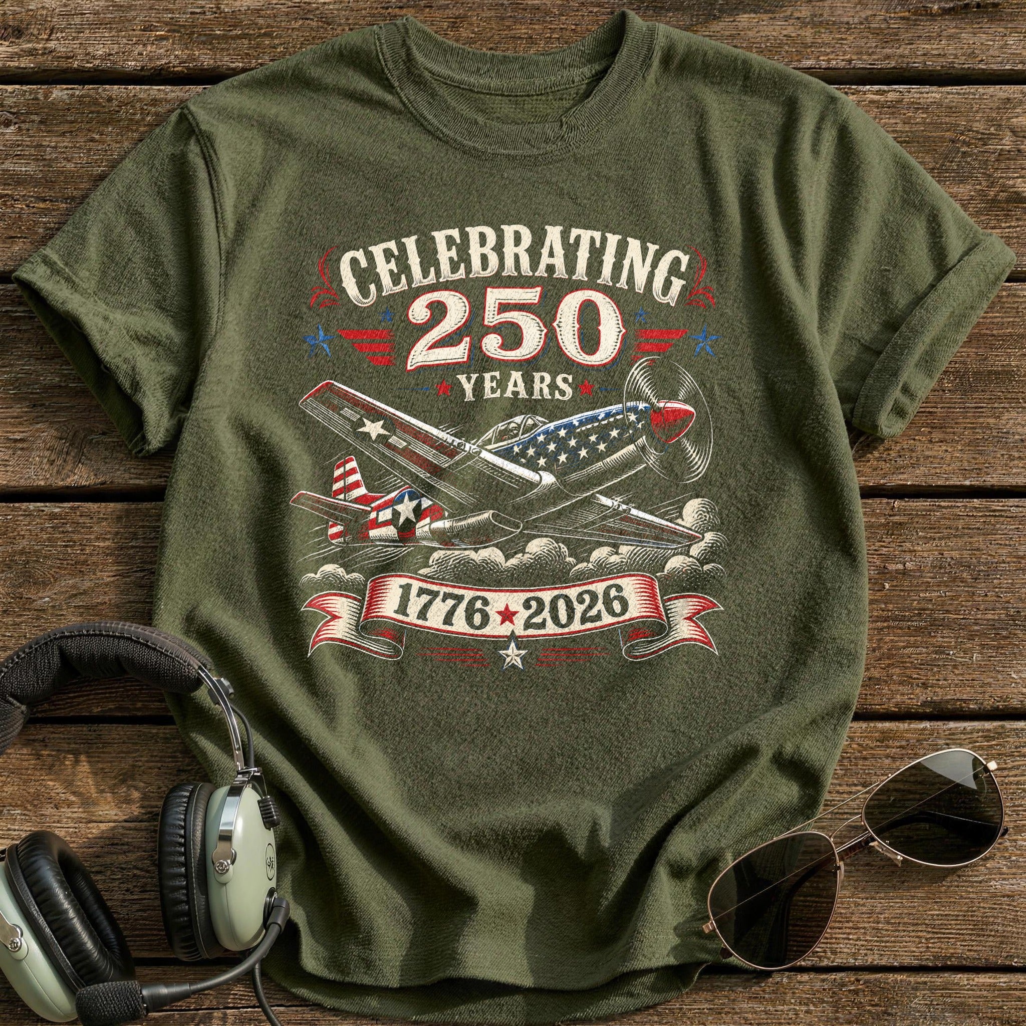 Semiquincentennial Skies T-Shirt - Military Green