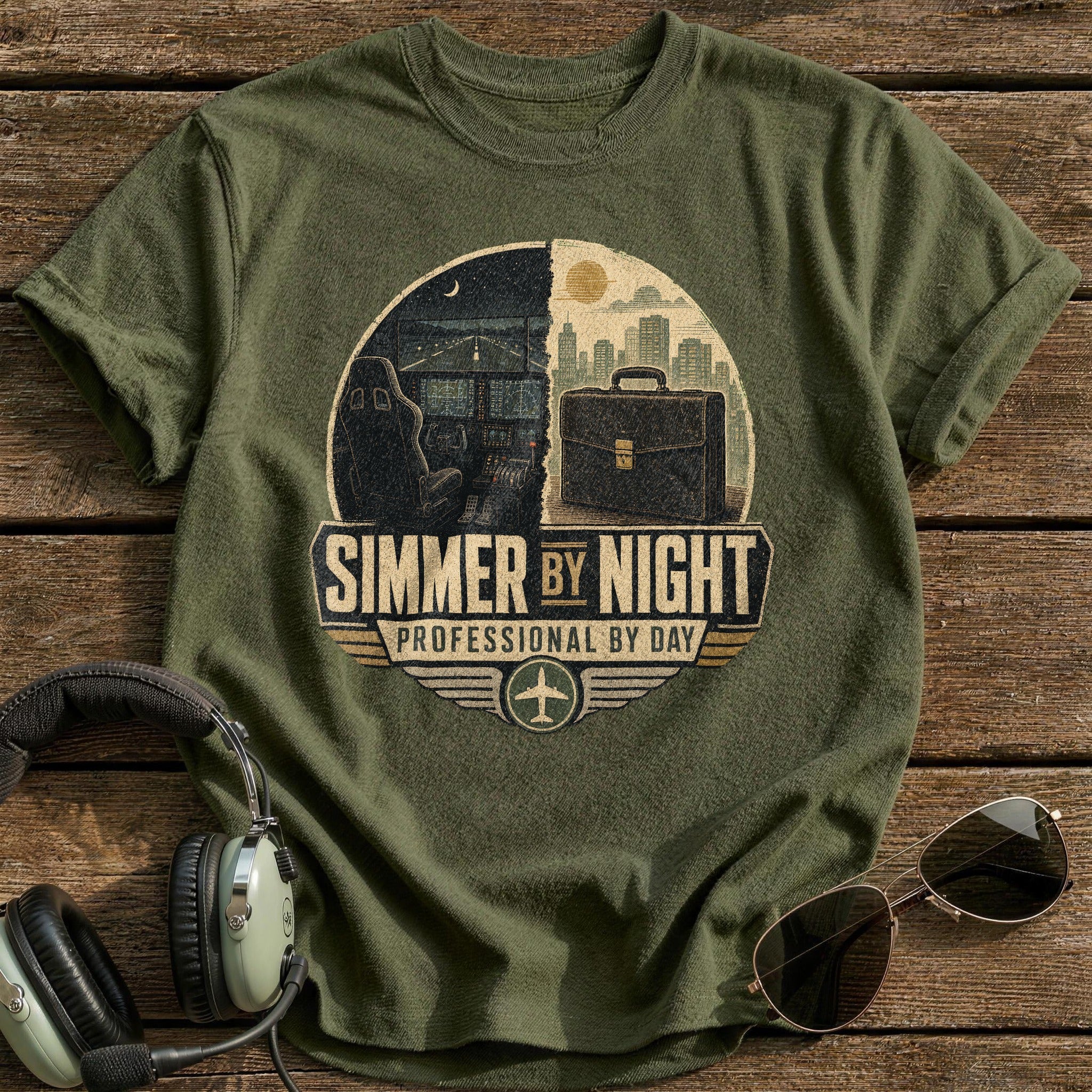 Simmer by Night T-Shirt - Military Green
