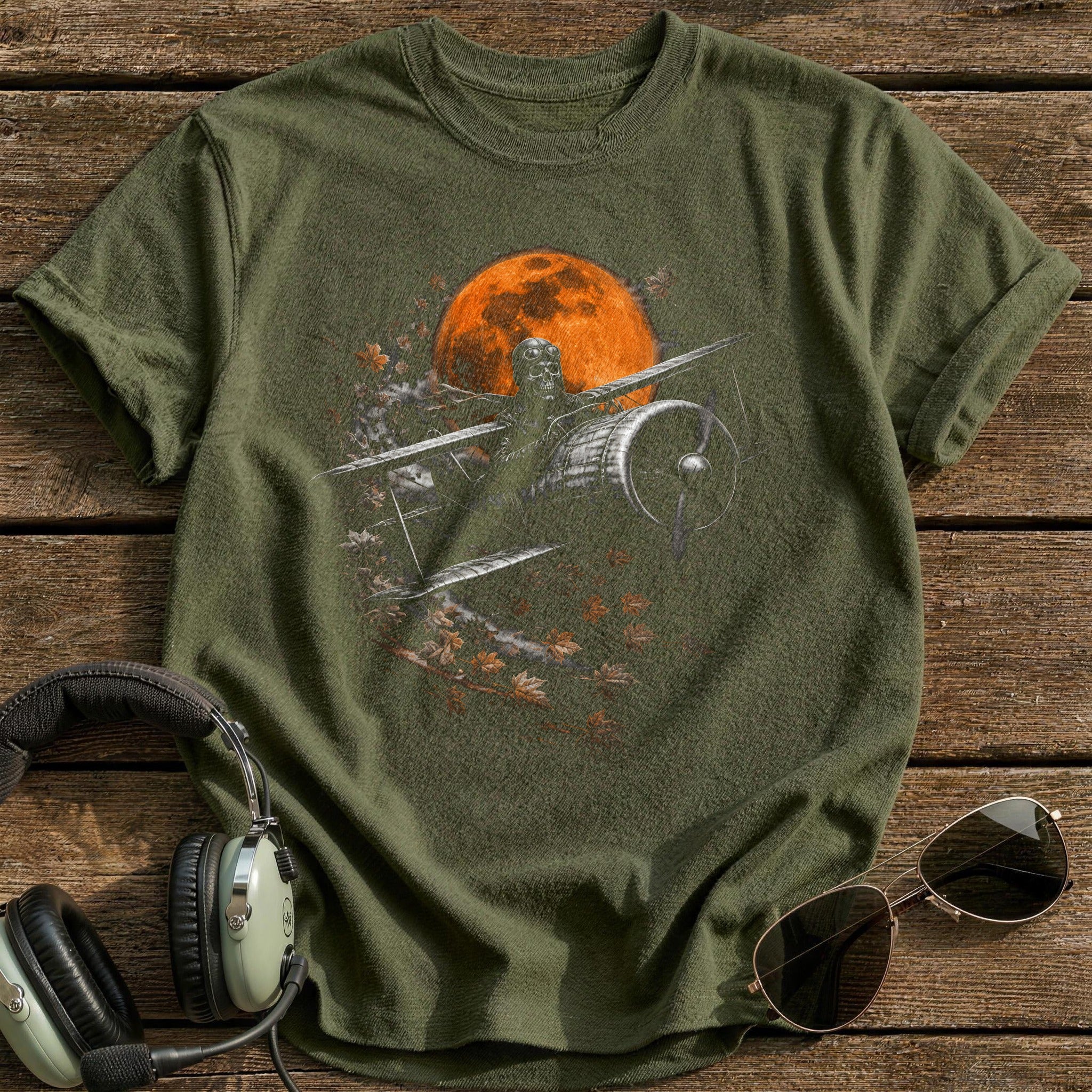 Skeleton Pilot Biplane 66 - Military Green