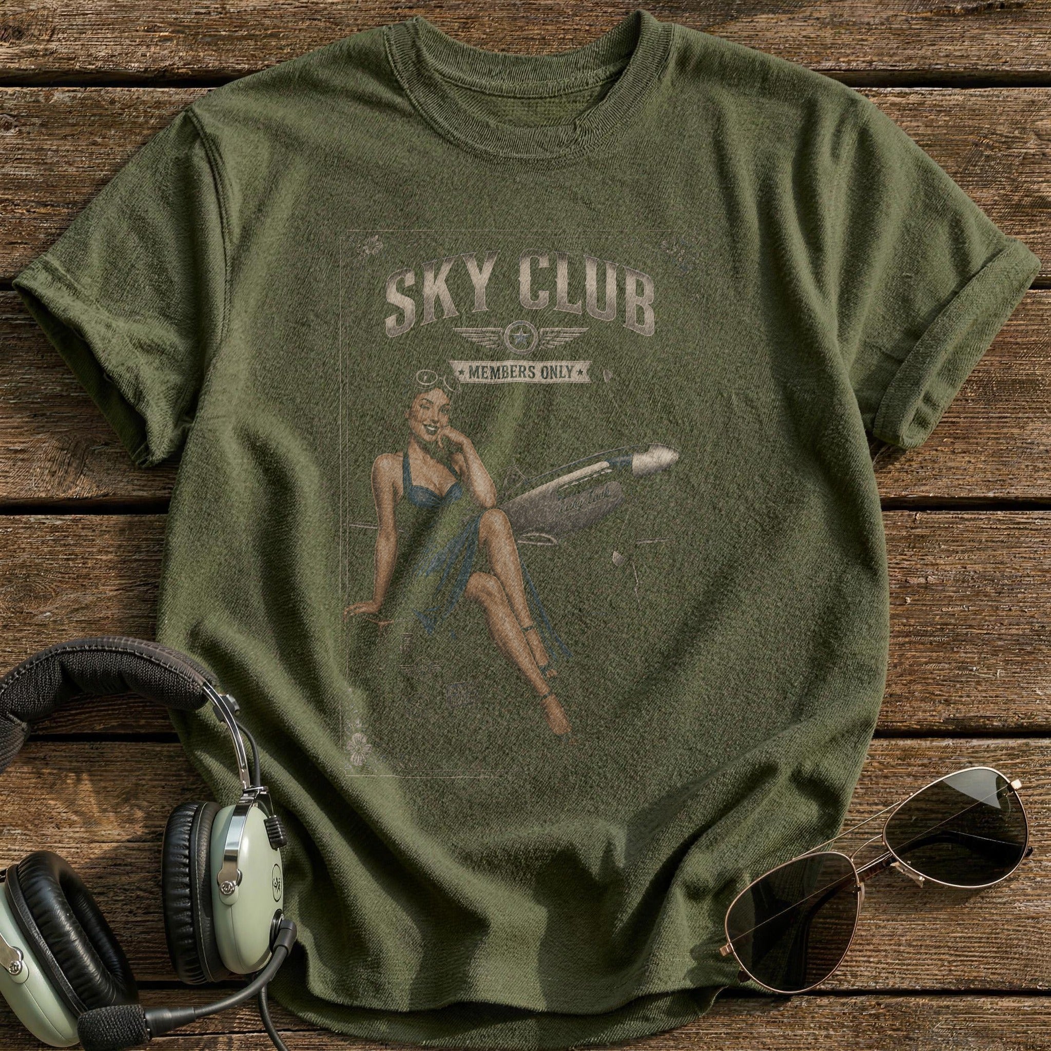 Sky Club T-Shirt - Military Green