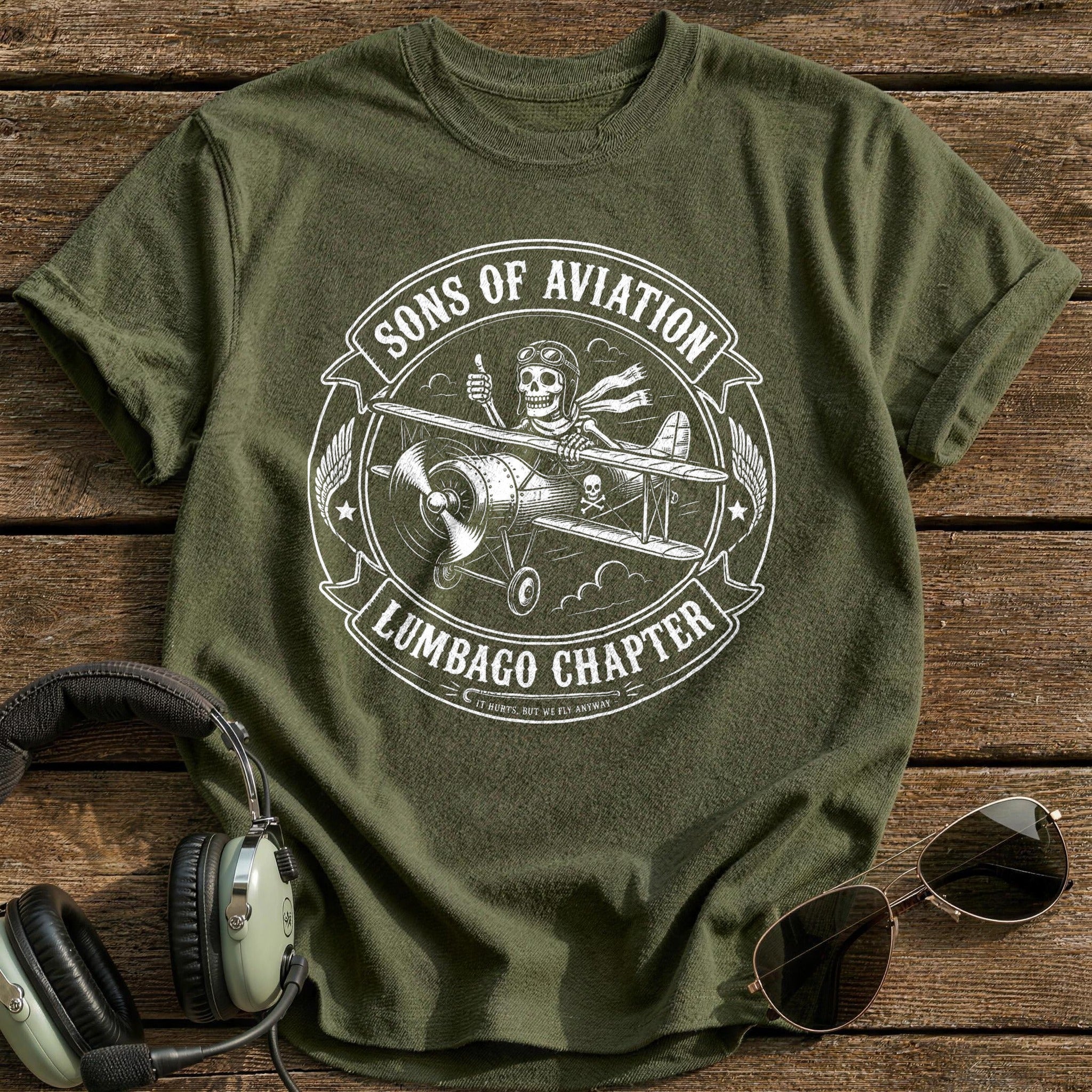 Sons Of Aviation Lumbago Chapter T-Shirt - Military Green