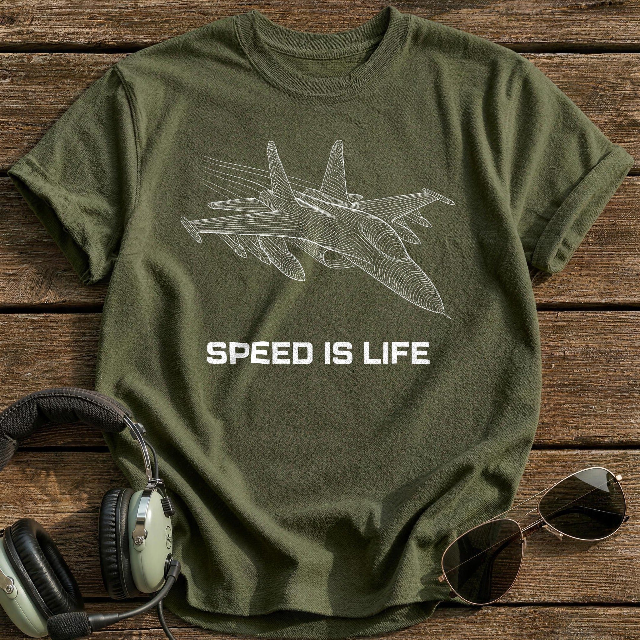 Speed Is Life 75 T-Shirt - Military Green