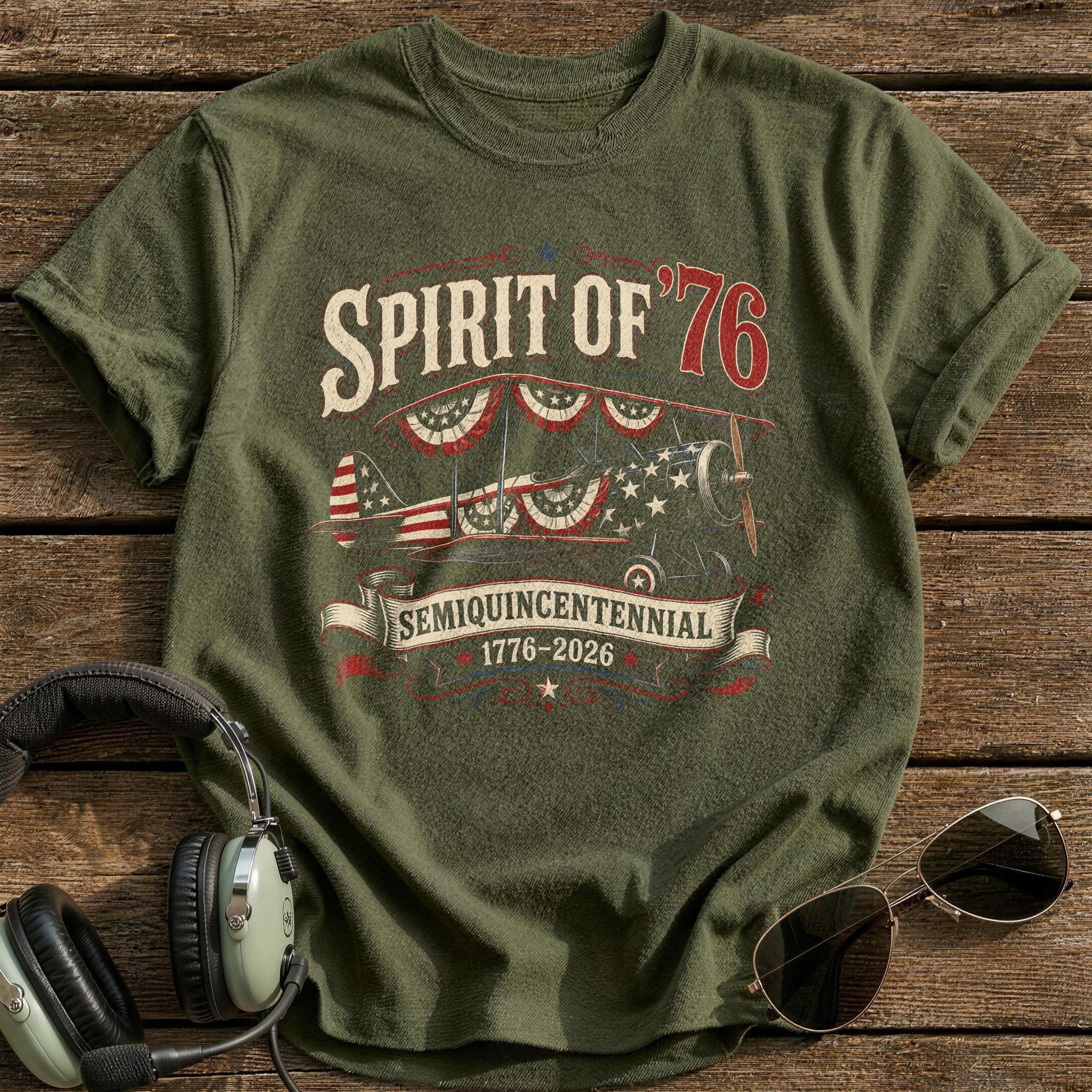 Spirit Of '76 Aviator T-Shirt - Military Green