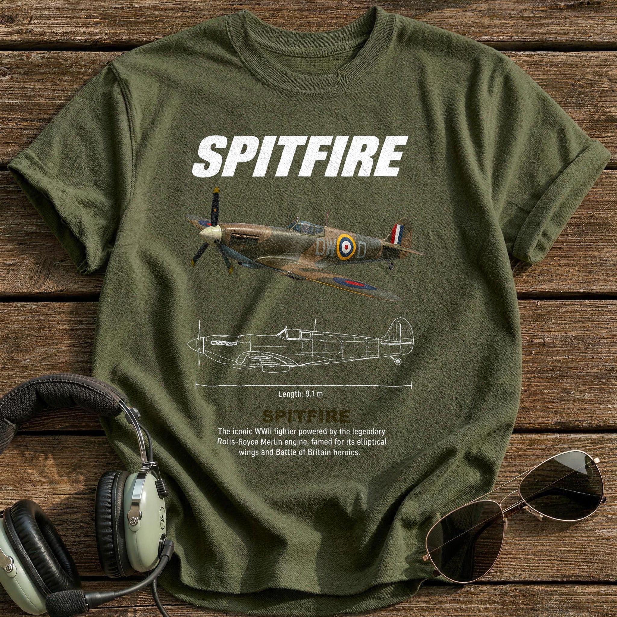Spitfire 92 T-Shirt - Military Green