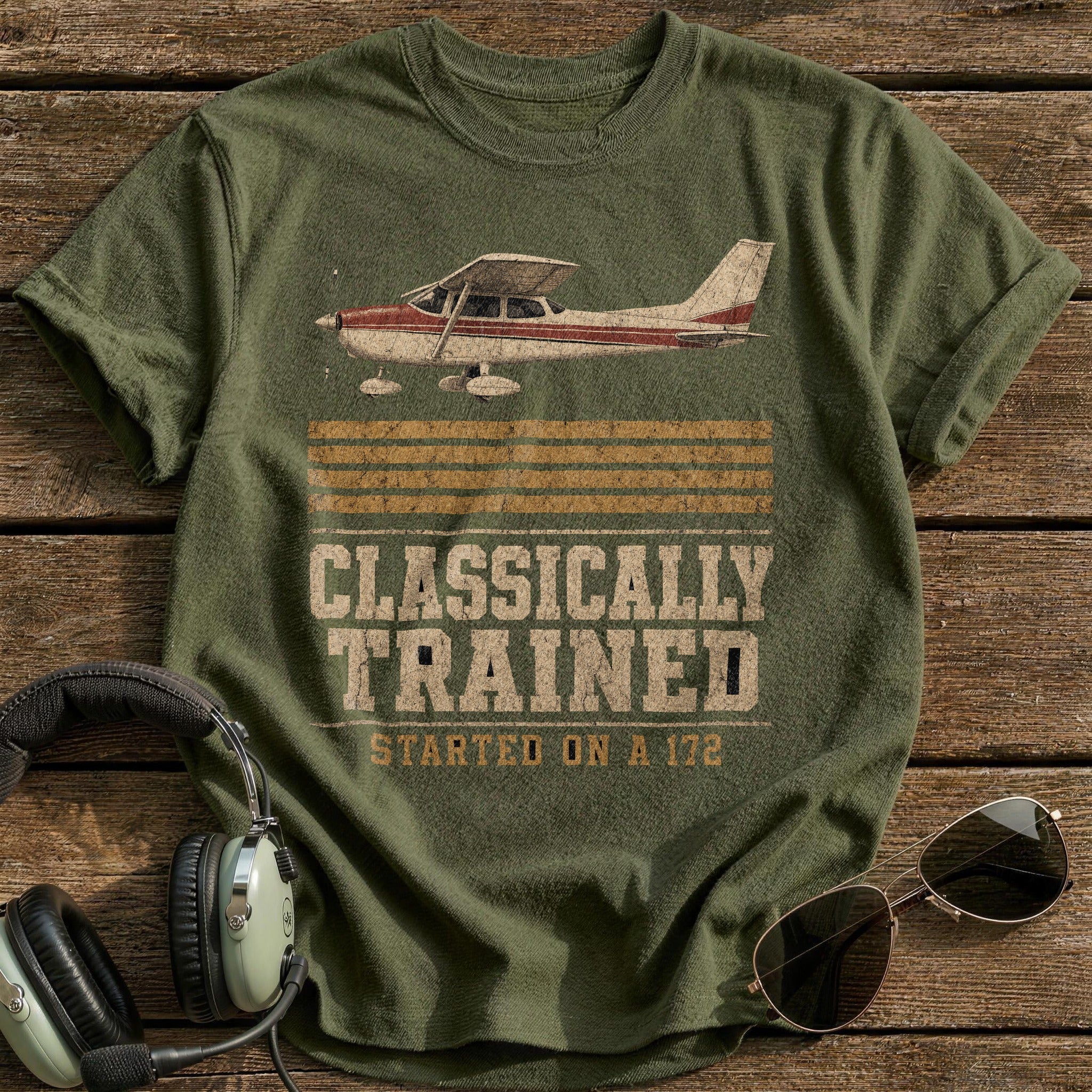 Started on a 172 T-Shirt - Military Green