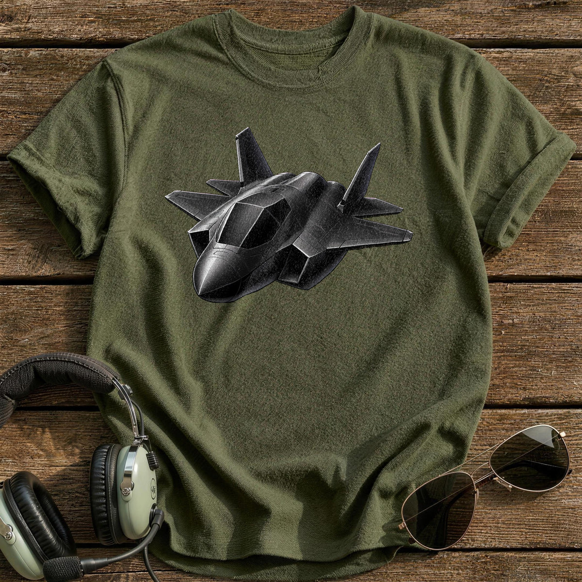 Stealth Fighter 41 T-Shirt - Military Green