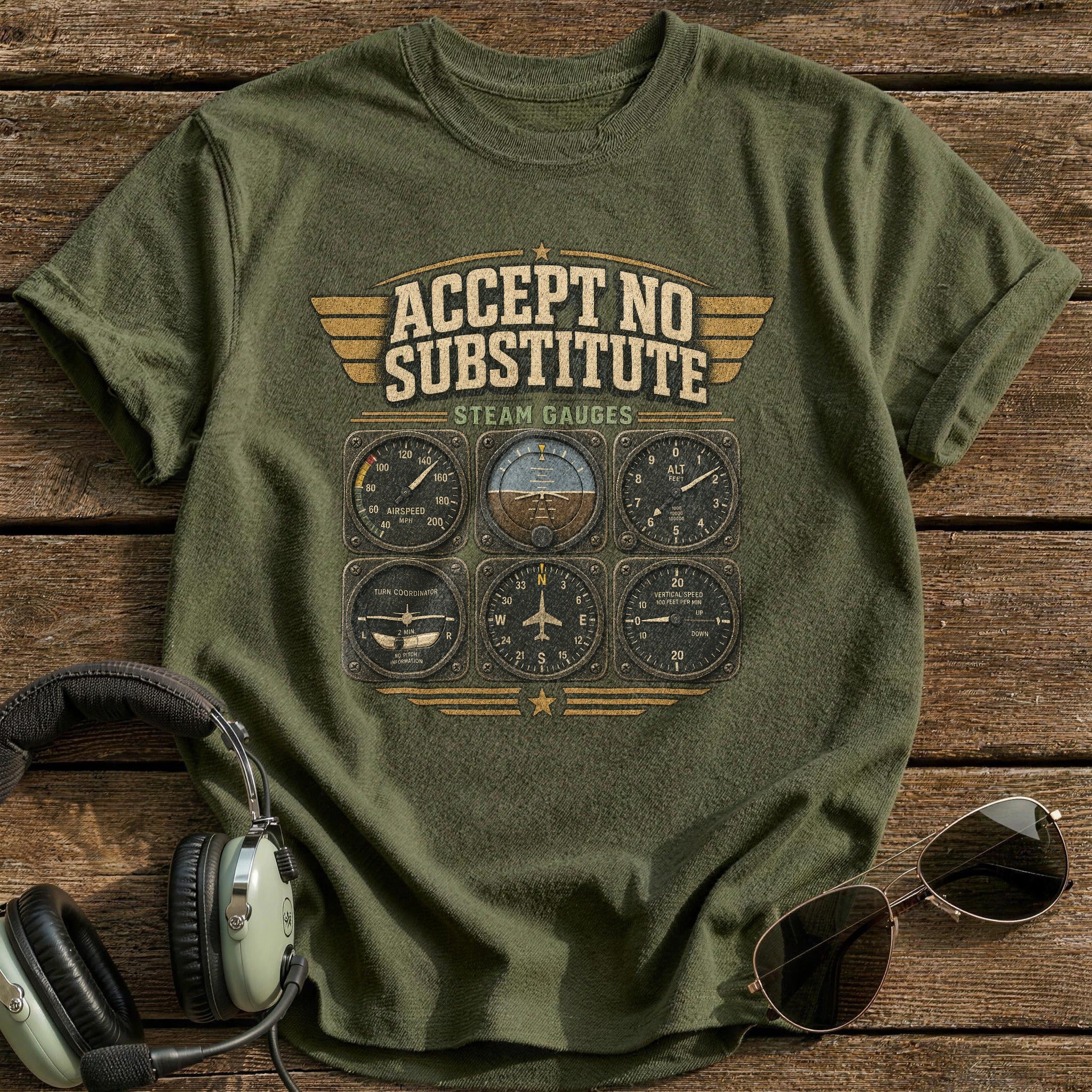 Steam Gauge Fluency T-Shirt - Military Green