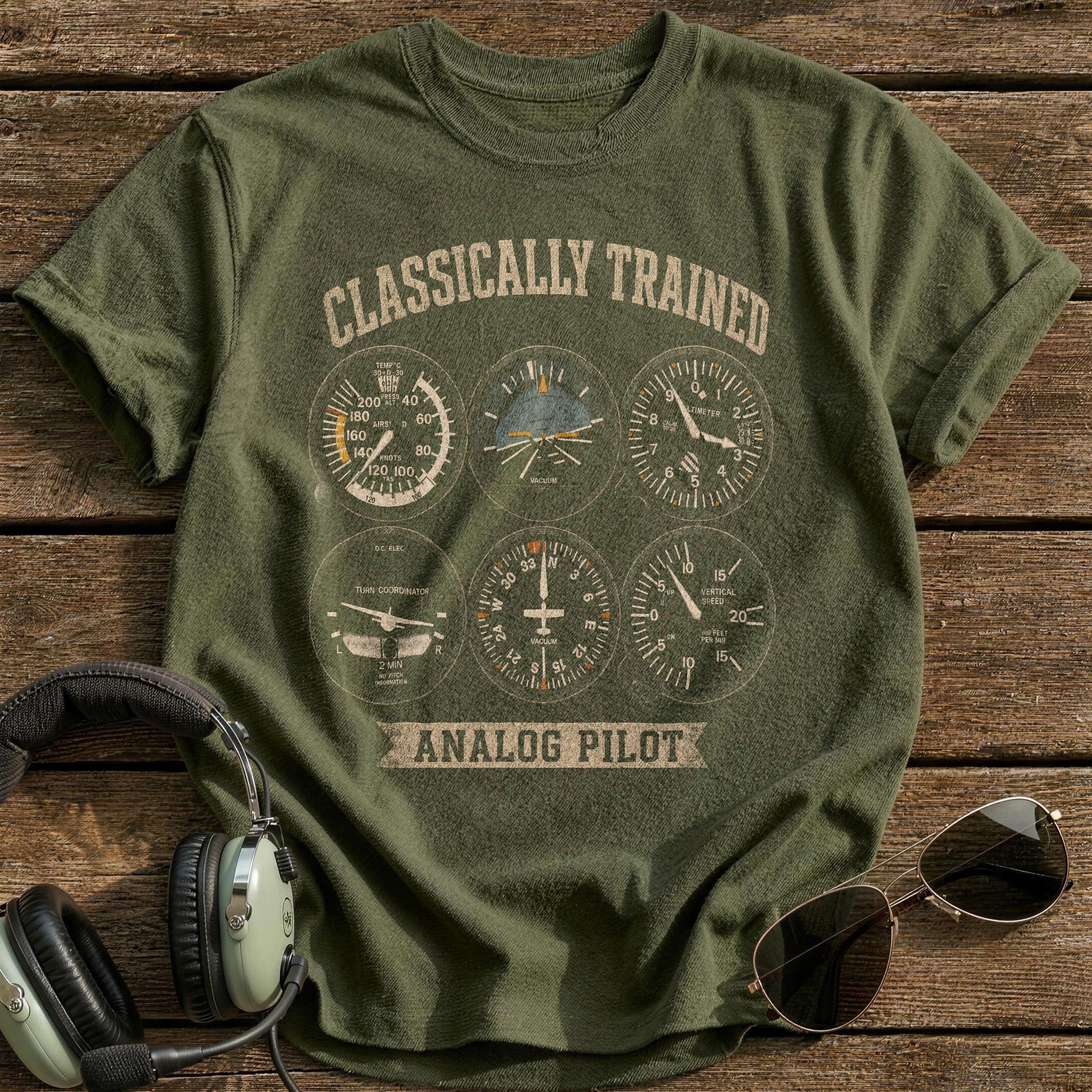 Steam Gauge Mastery T-Shirt - Military Green