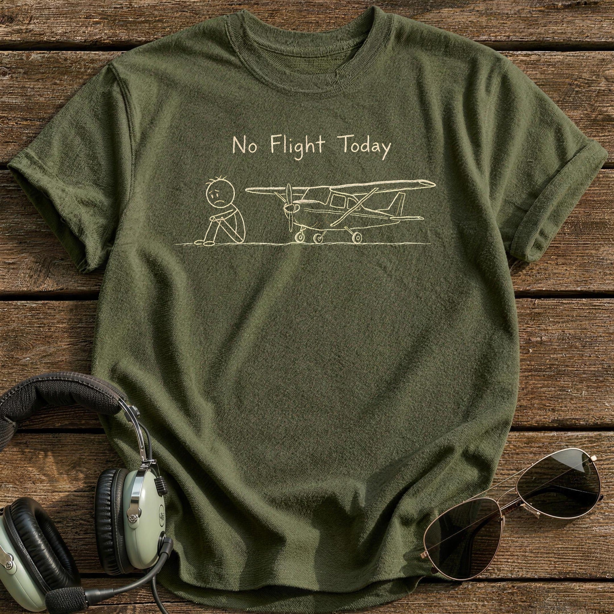 Stickman Cessna No Flight Today 38 - Military Green