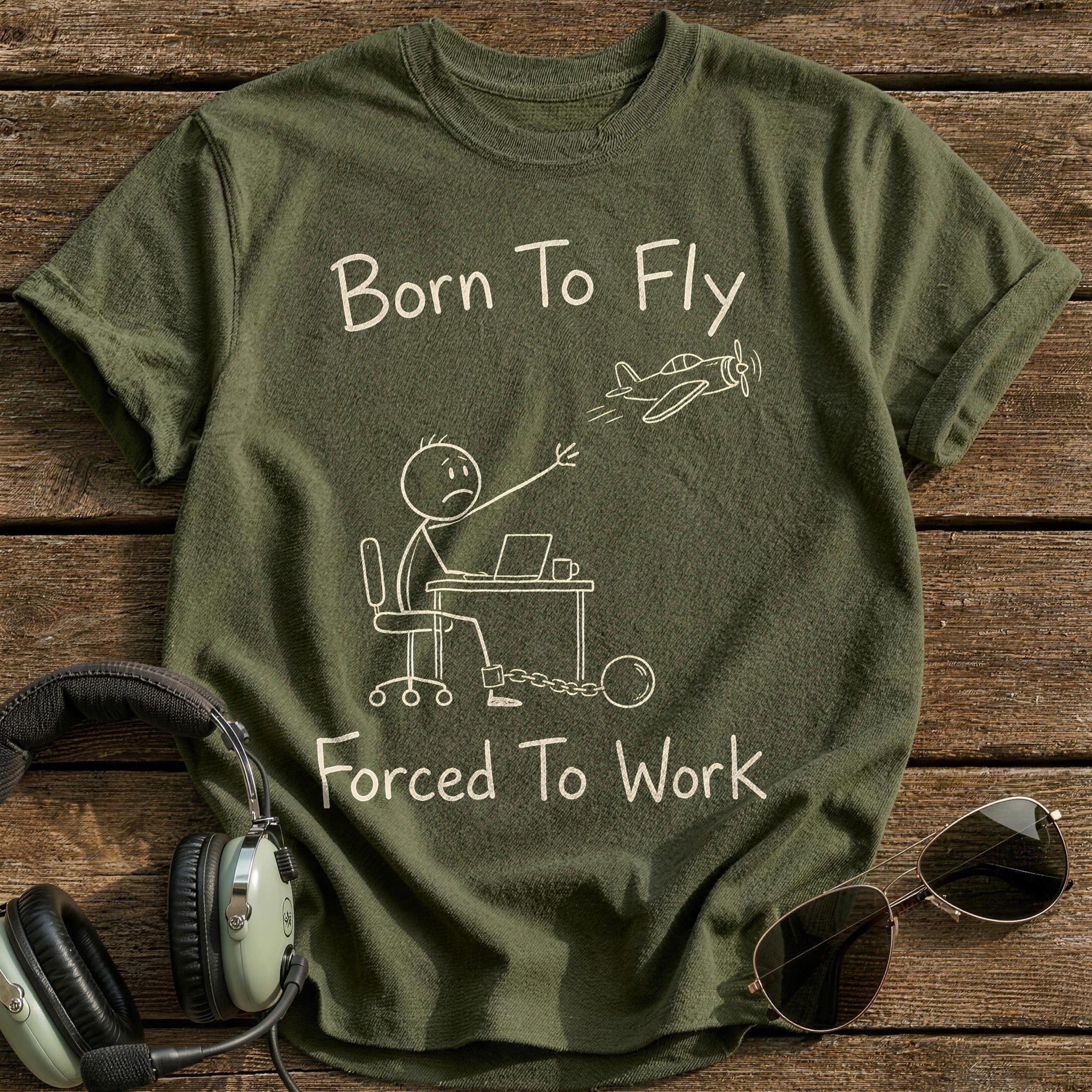 Stickman Chained To Desk 87 - Military Green