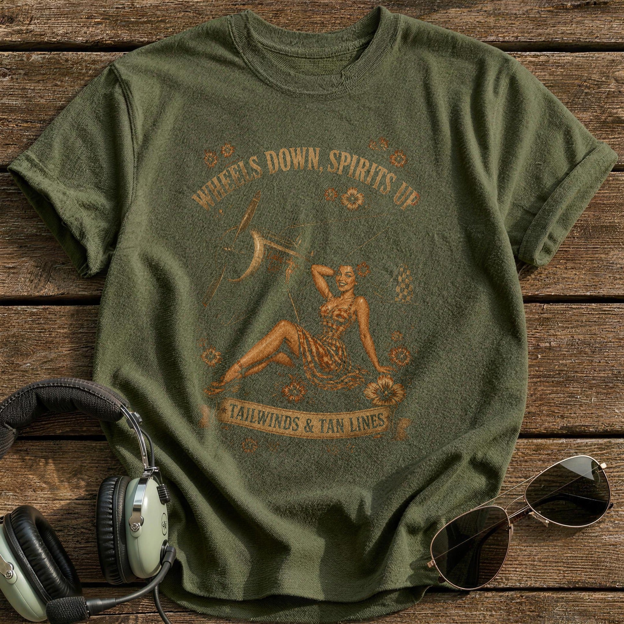 Tailwinds & Tan Lines T-Shirt - Military Green