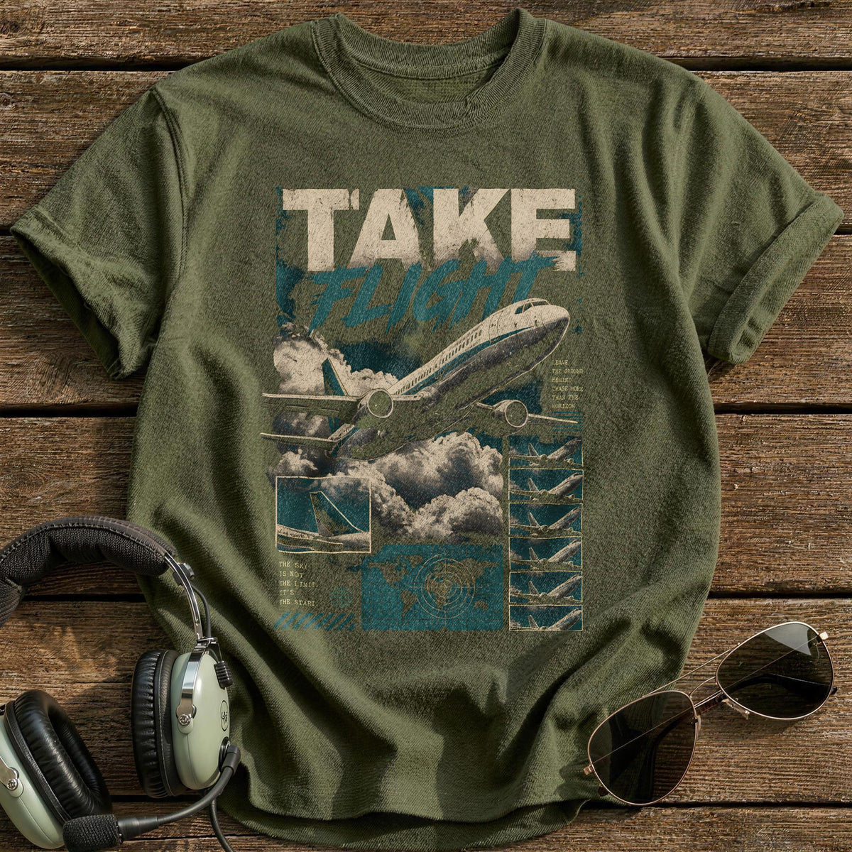Take Flight T-Shirt - Military Green