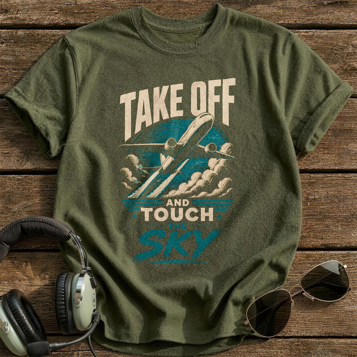 Take Off Touch Sky 41 T-Shirt - Military Green