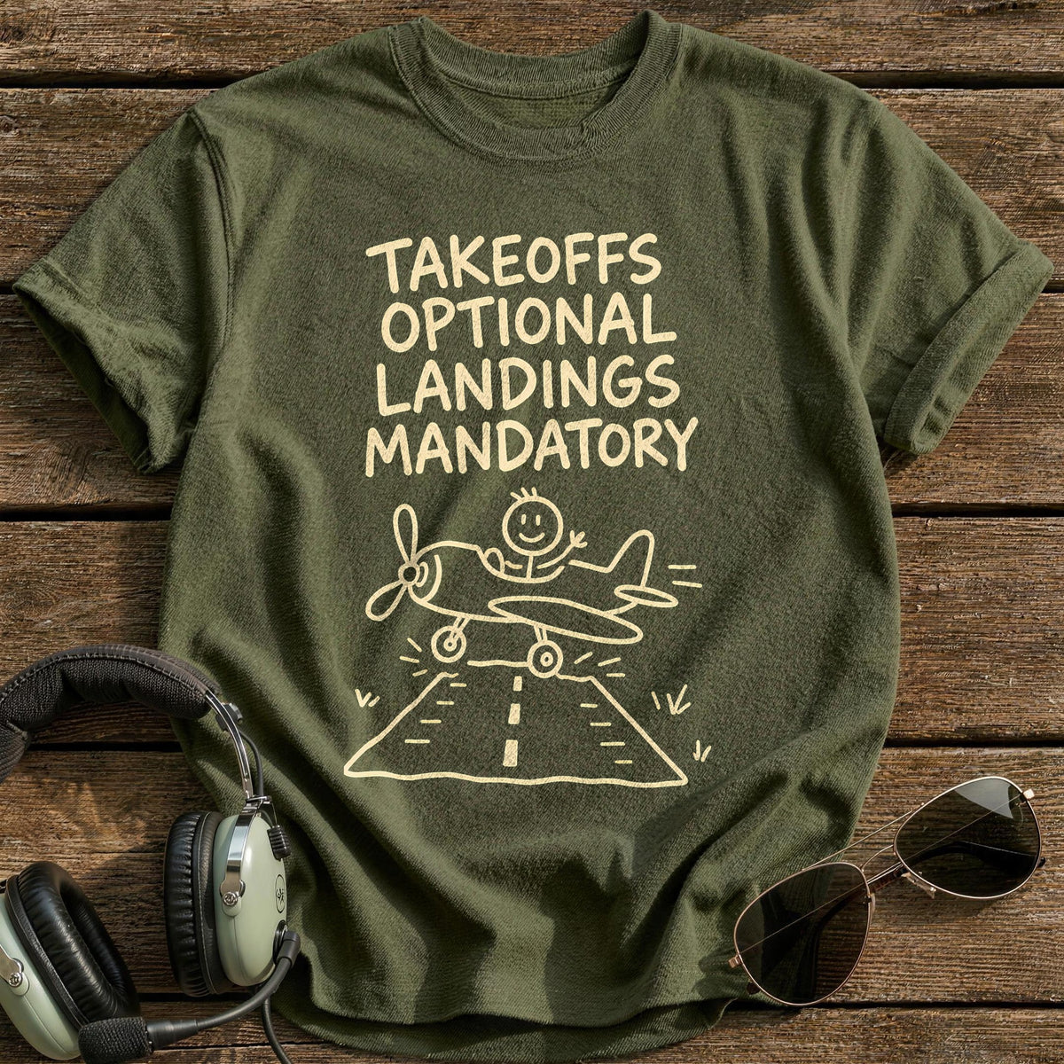 Takeoffs Optional 46 T-Shirt - Military Green