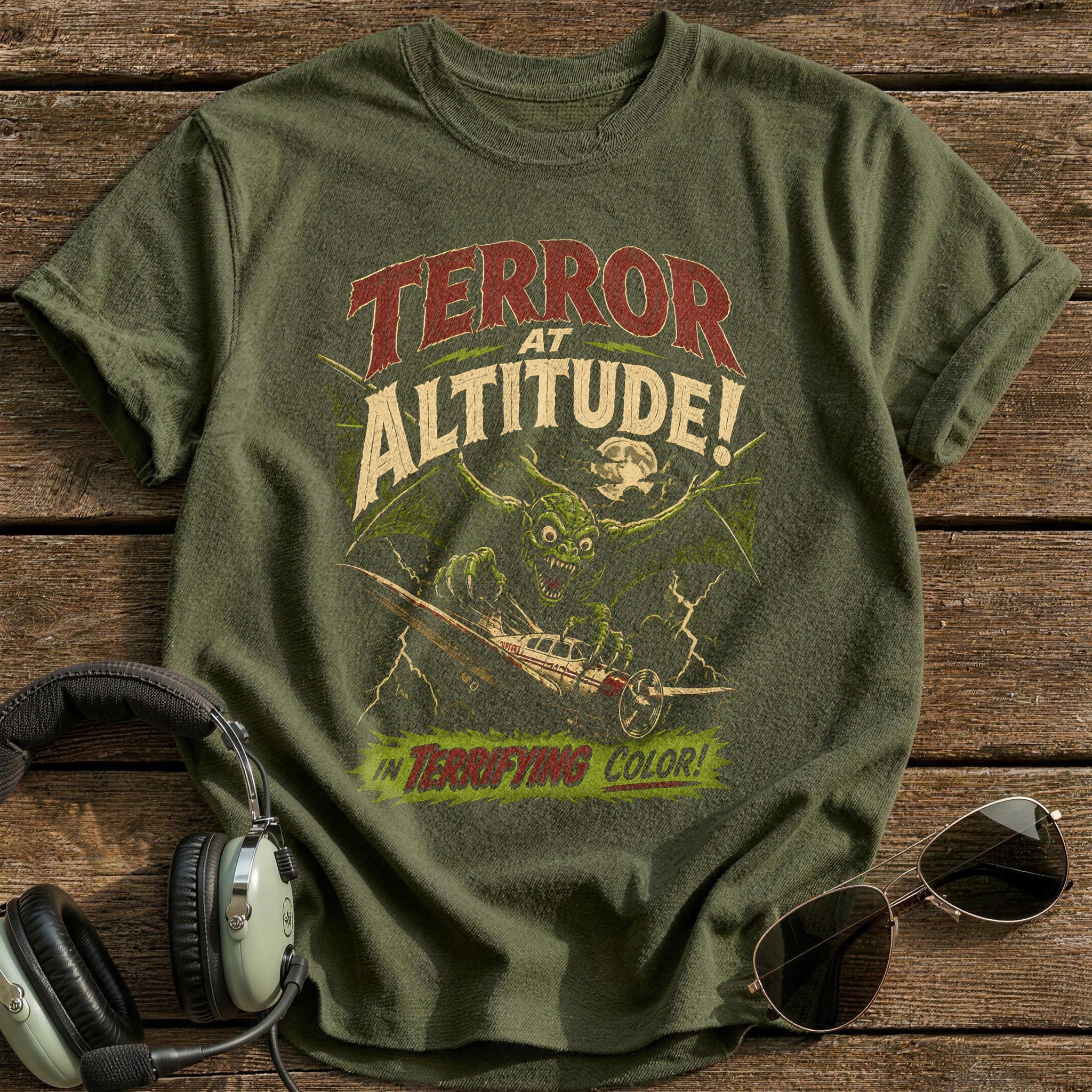 Terror At Altitude 01 T-Shirt - Military Green