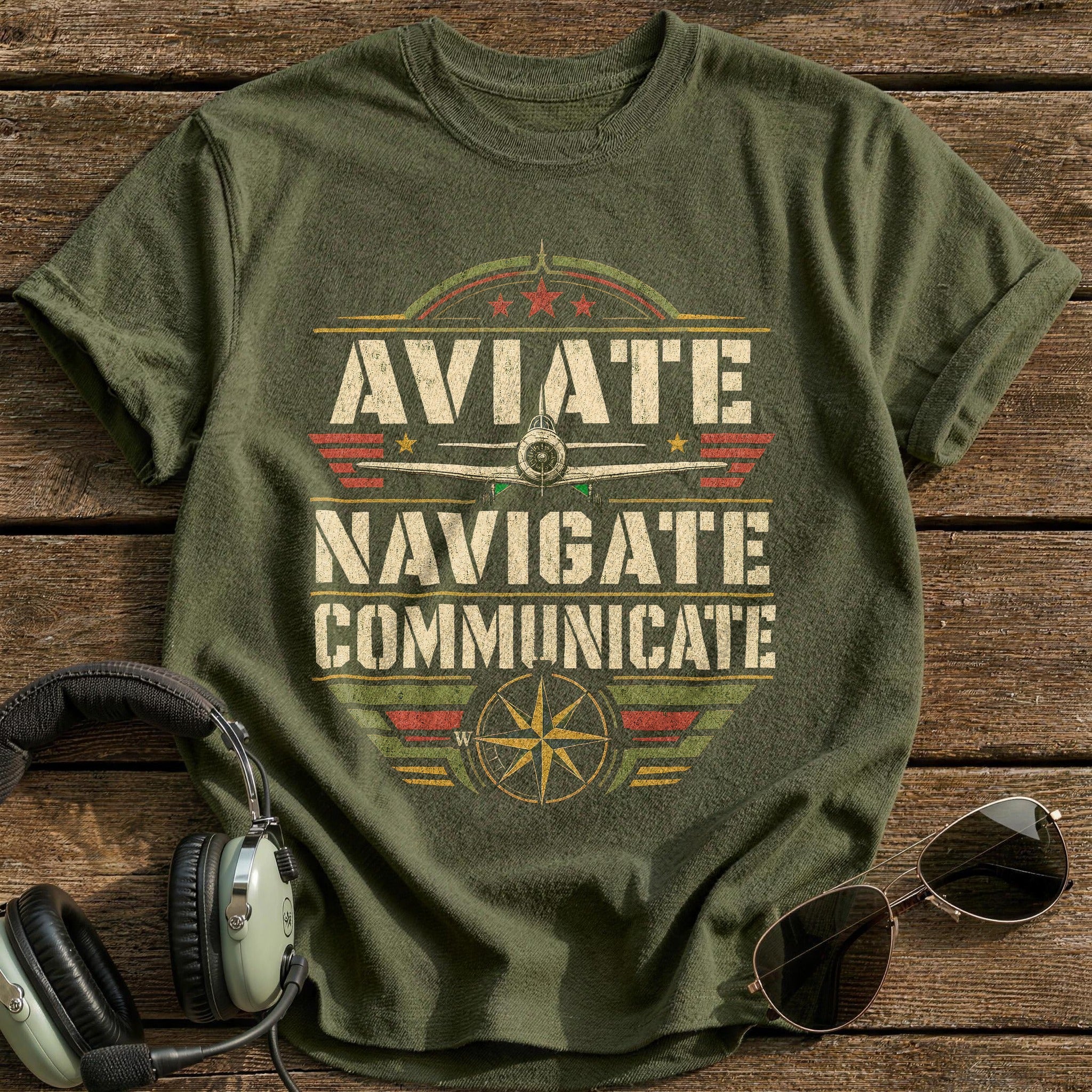 The Aviator's Trinity T-Shirt - Military Green