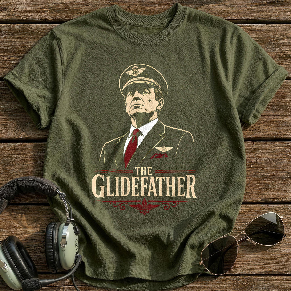 The Glidefather T-Shirt - Military Green