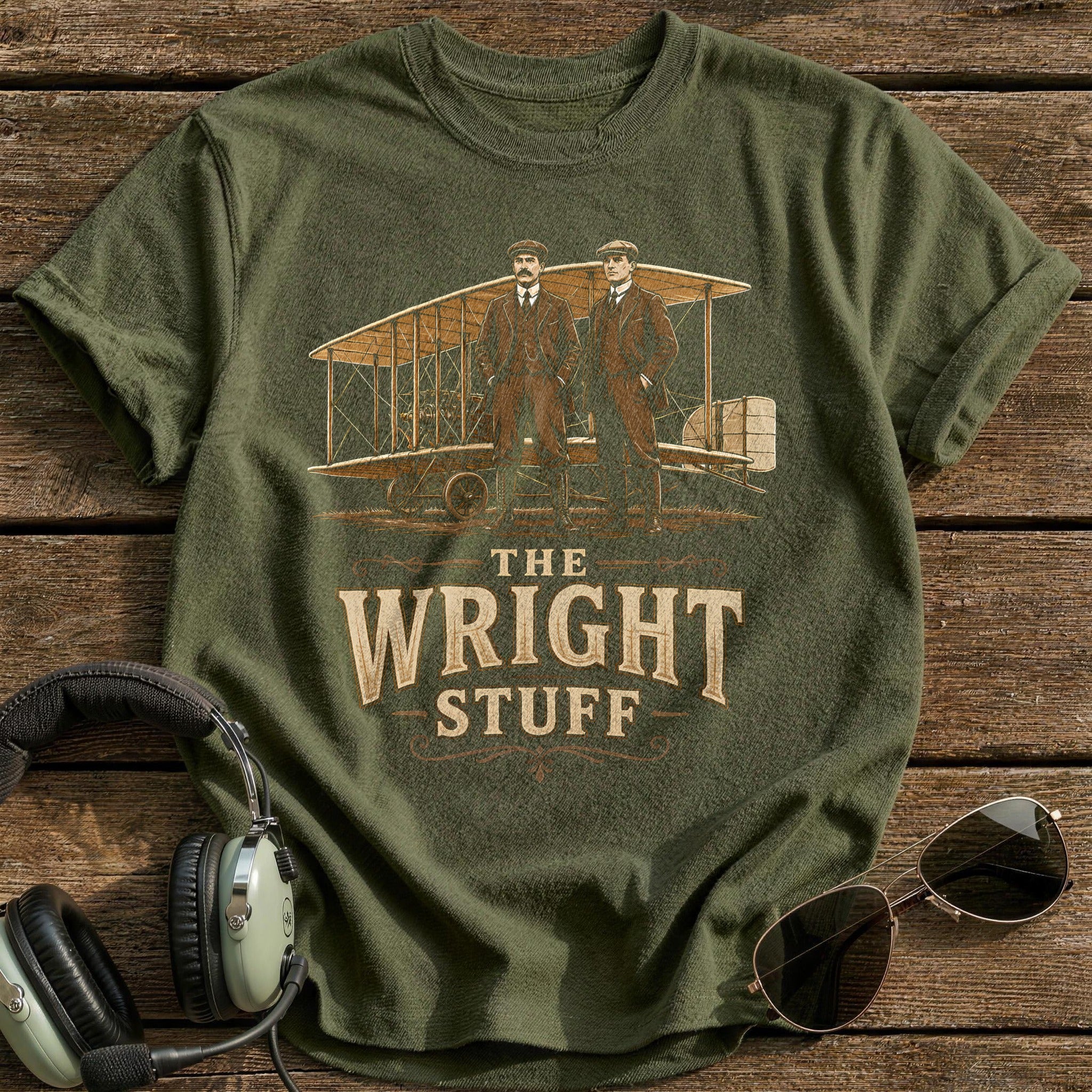 The Wright Stuff T-Shirt - Military Green