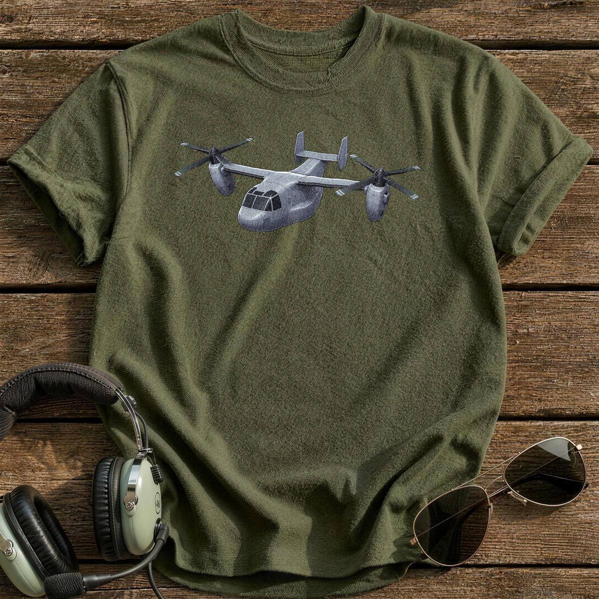 Tiltrotor 83 T-Shirt - Military Green