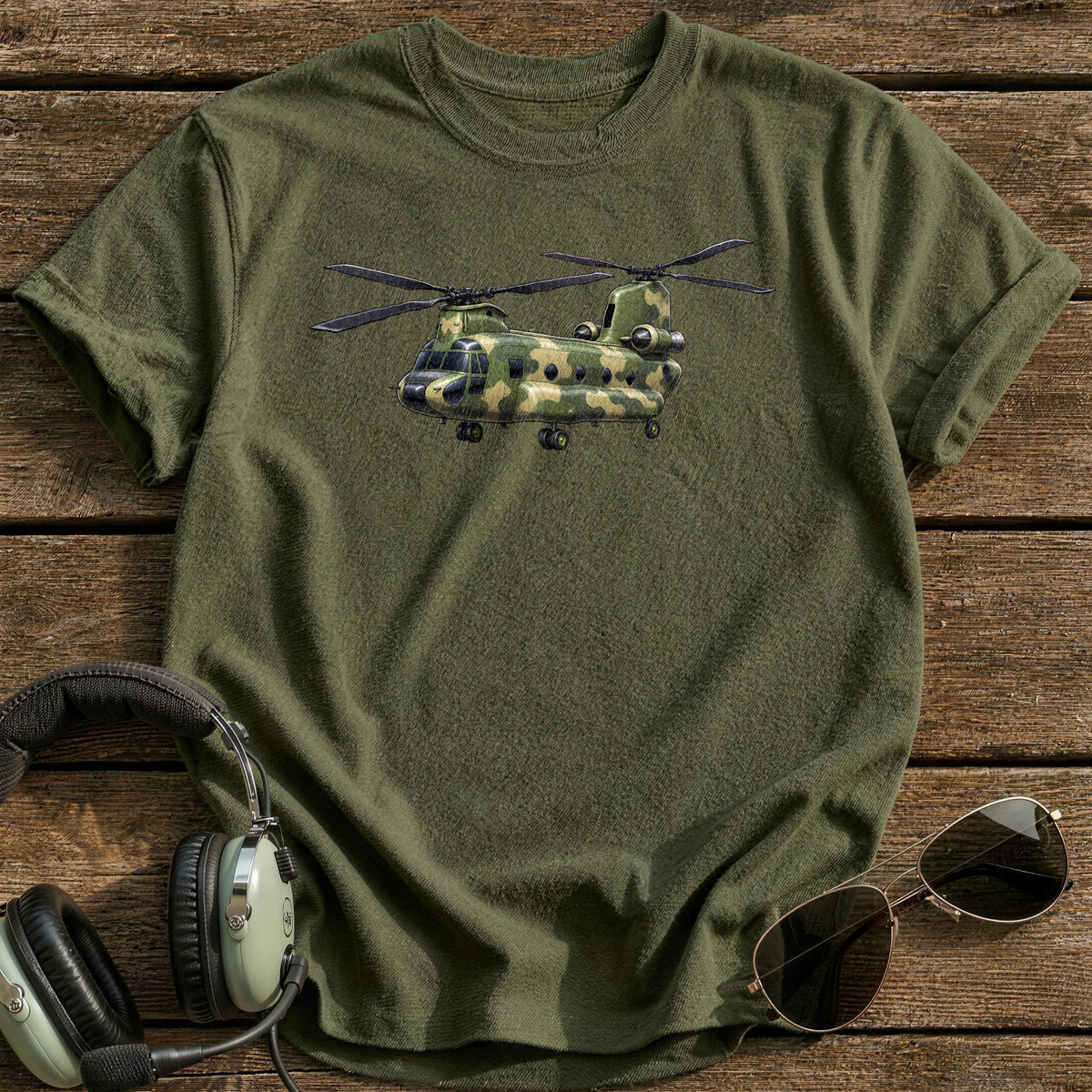 Transport Helicopter 92 T-Shirt - Military Green