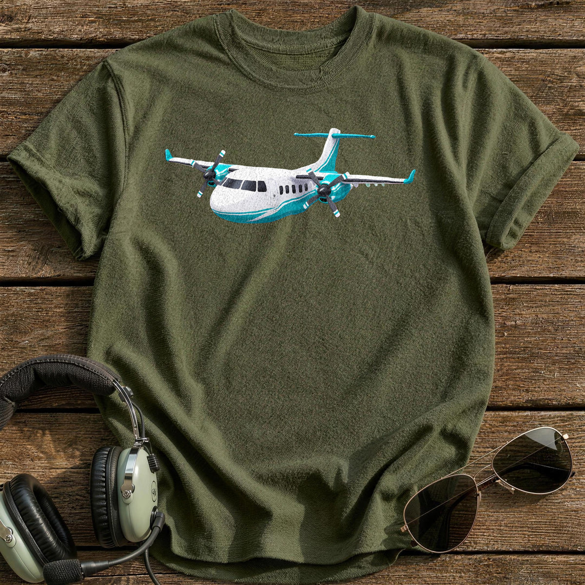 Turboprop 80 T-Shirt - Military Green